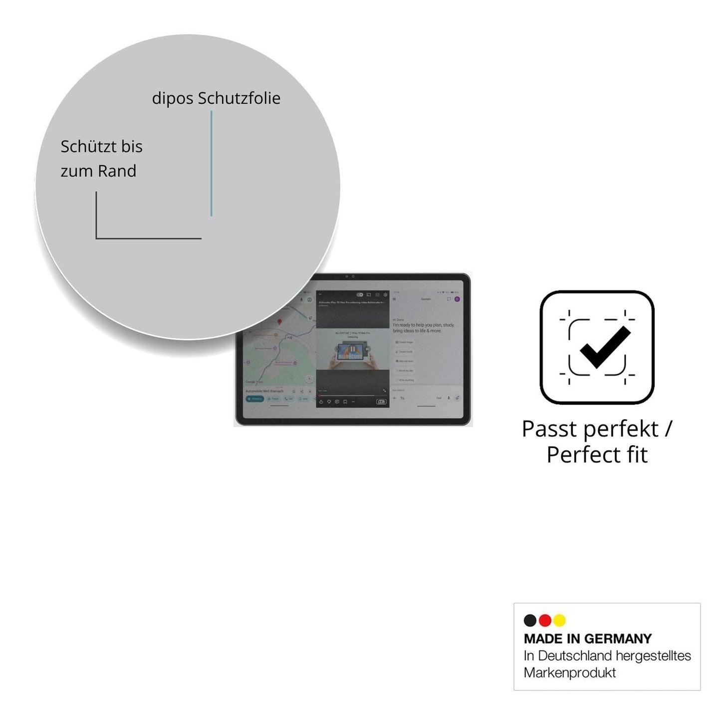 Blickschutzfolie für ALLDOCUBE iPlay 70 Max Pro ma (4)