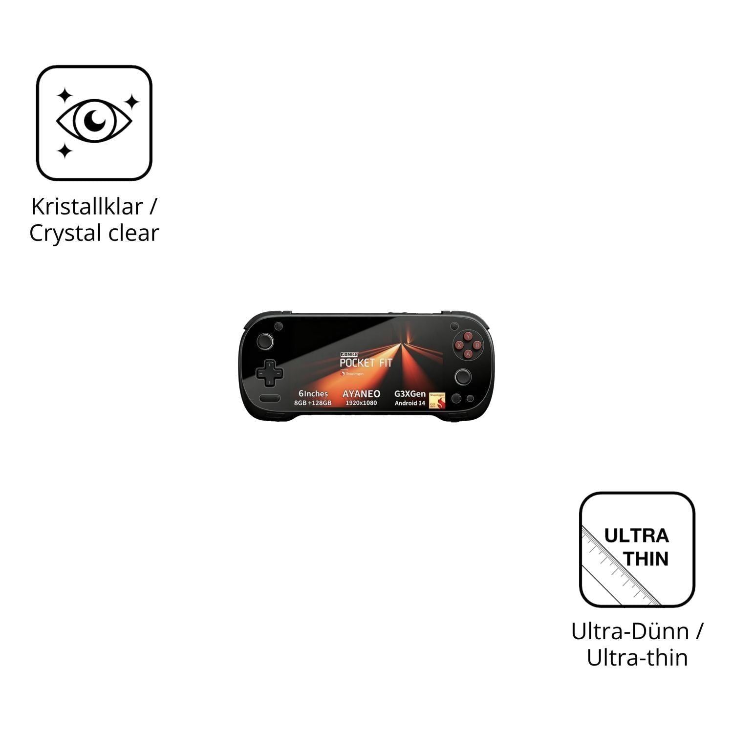 2x Schutzfolie klar für AYANEO Pocket FIT Display- (5)