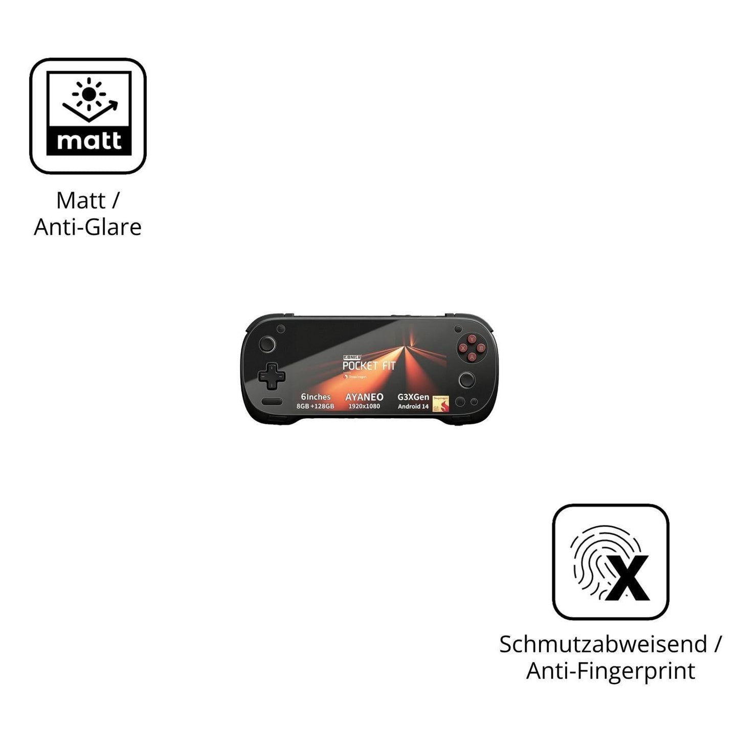 2x Schutzfolie matt für AYANEO Pocket FIT Display- (5)