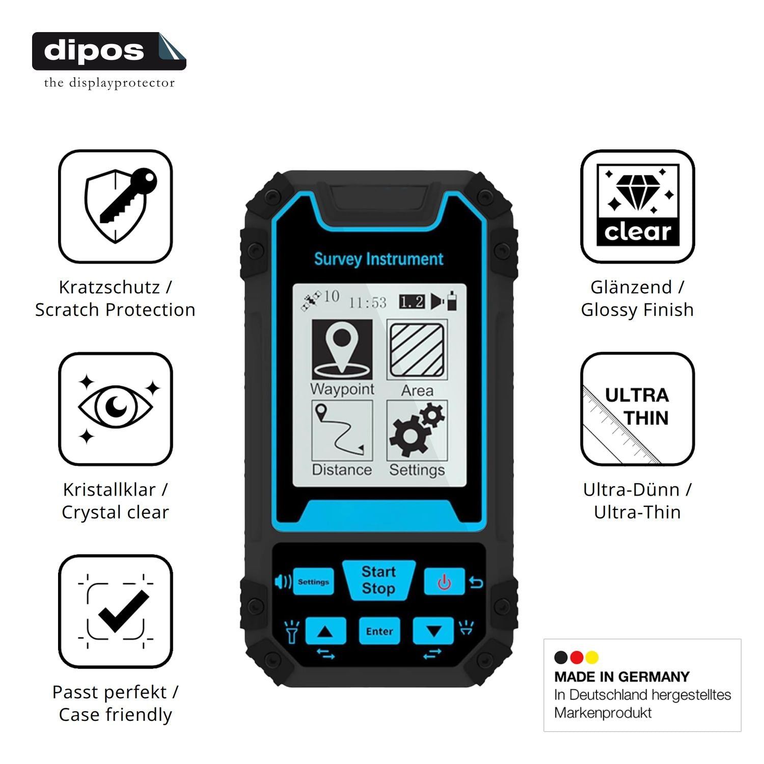 2x Schutzfolie klar für Asixxsix GPS Land-messer D (7)