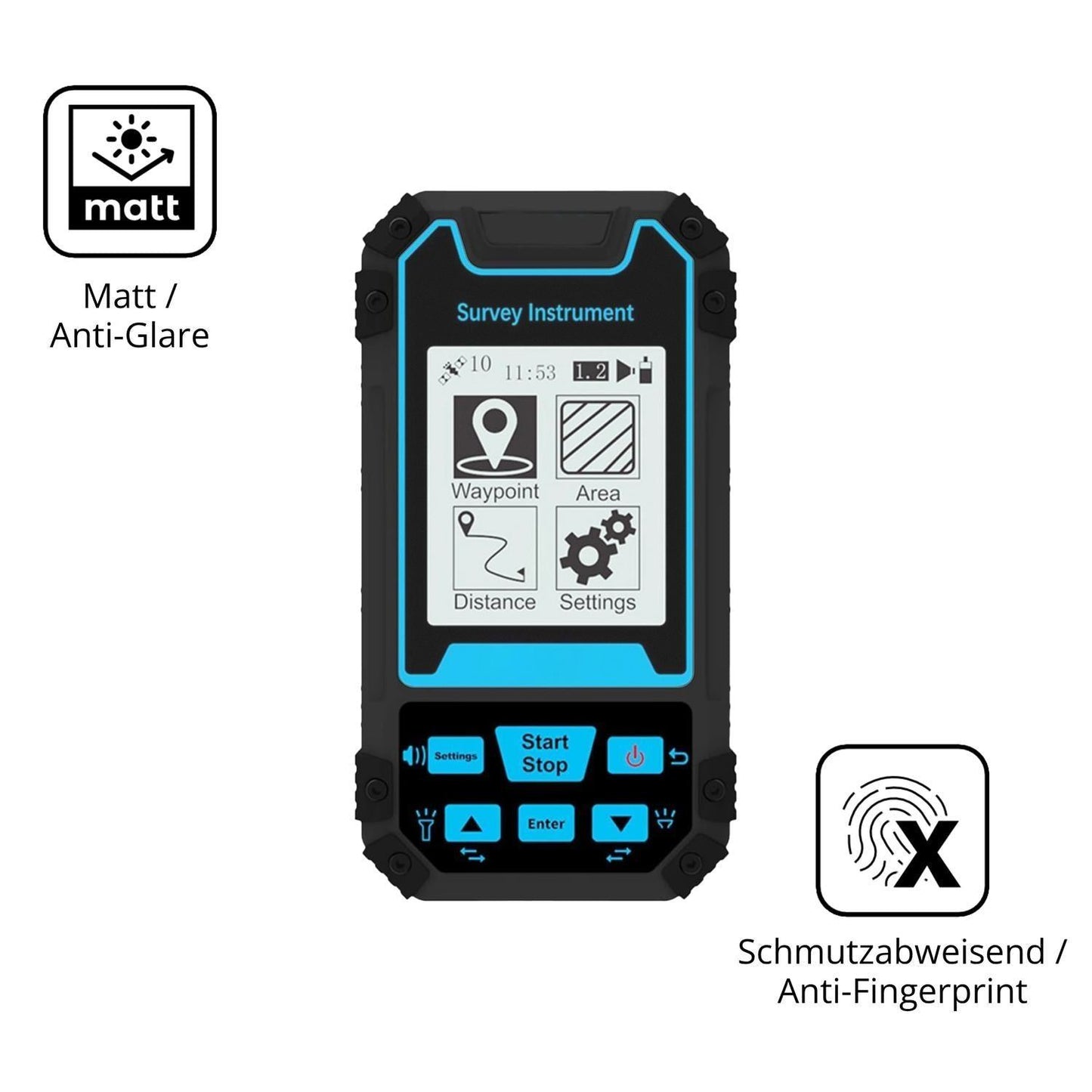 2x Schutzfolie matt für Asixxsix GPS Land-messer D (5)