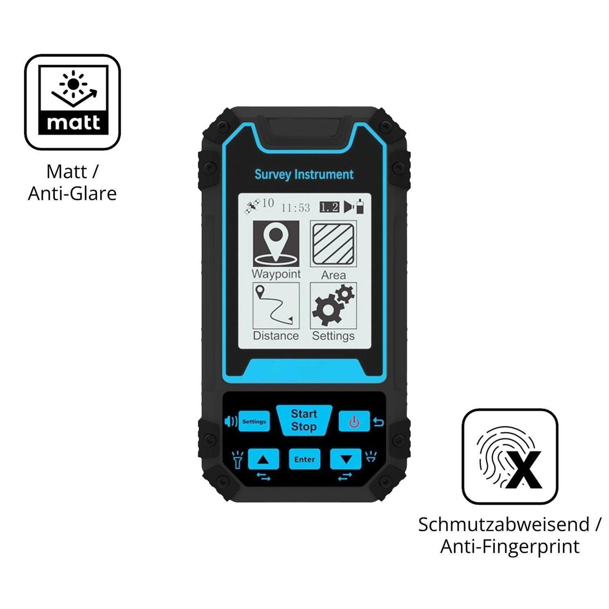 2x 9H Schutzfolie matt für Asixxsix GPS Land-messe (5)