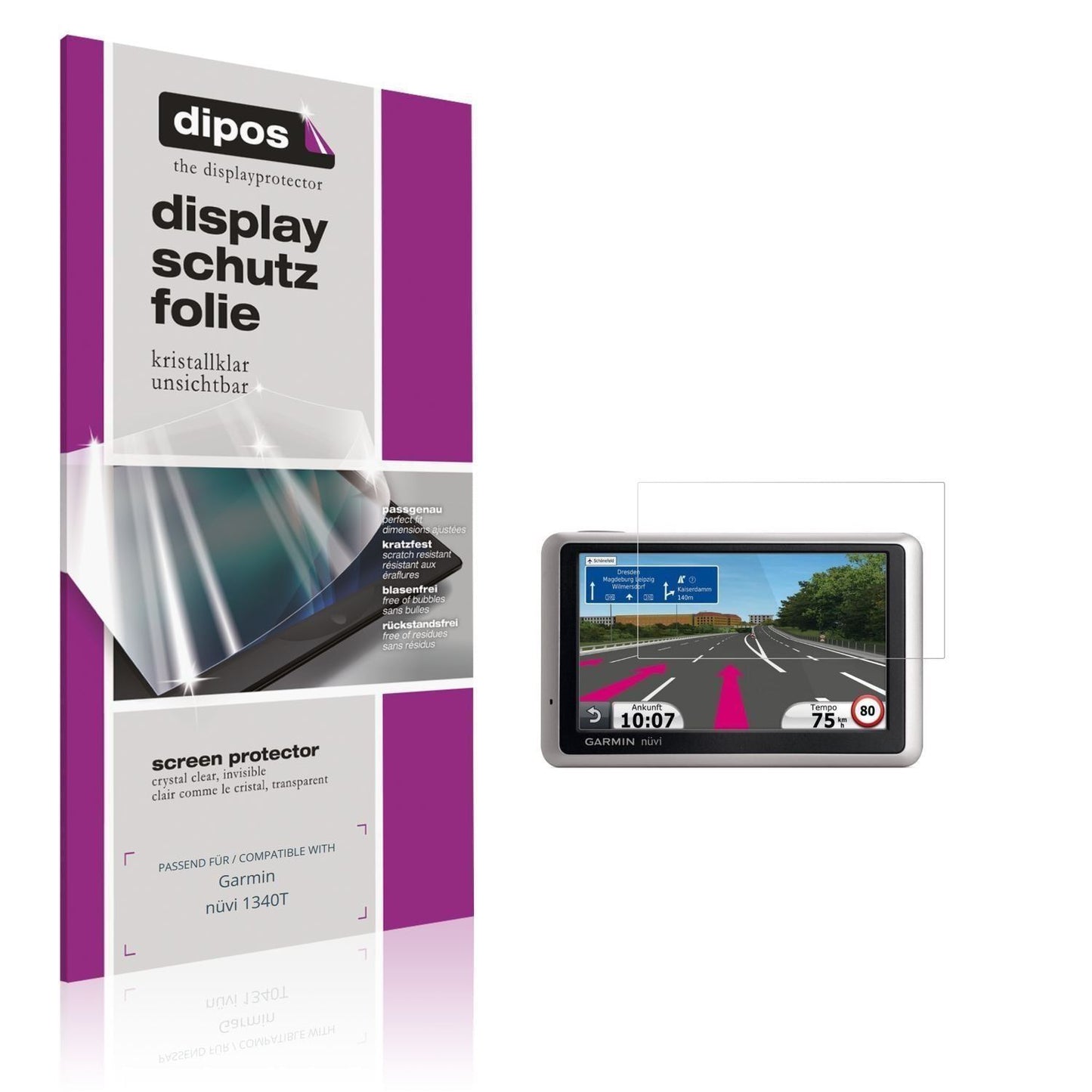 2x Schutzfolie klar für Garmin nüvi 1340T Display- (1)
