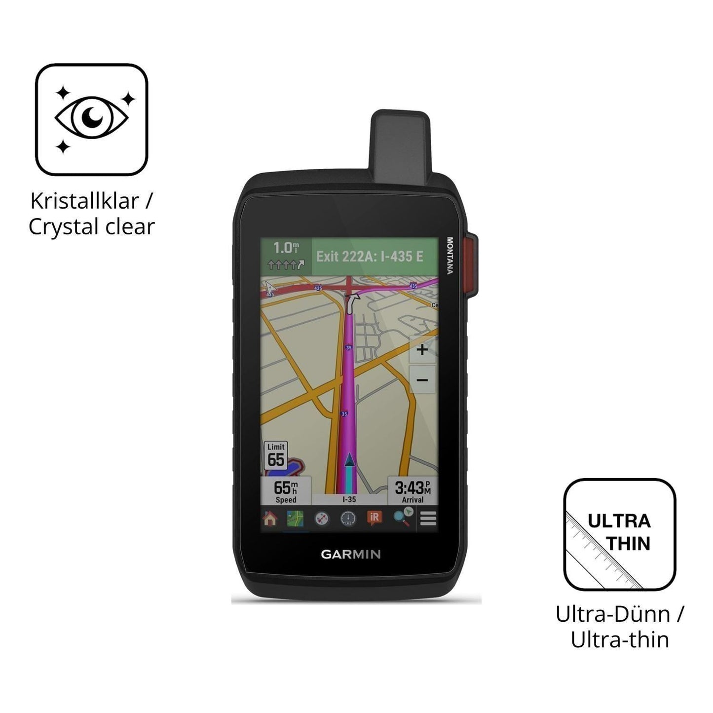2x Schutzfolie klar für Garmin Montana 710i Displa (5)