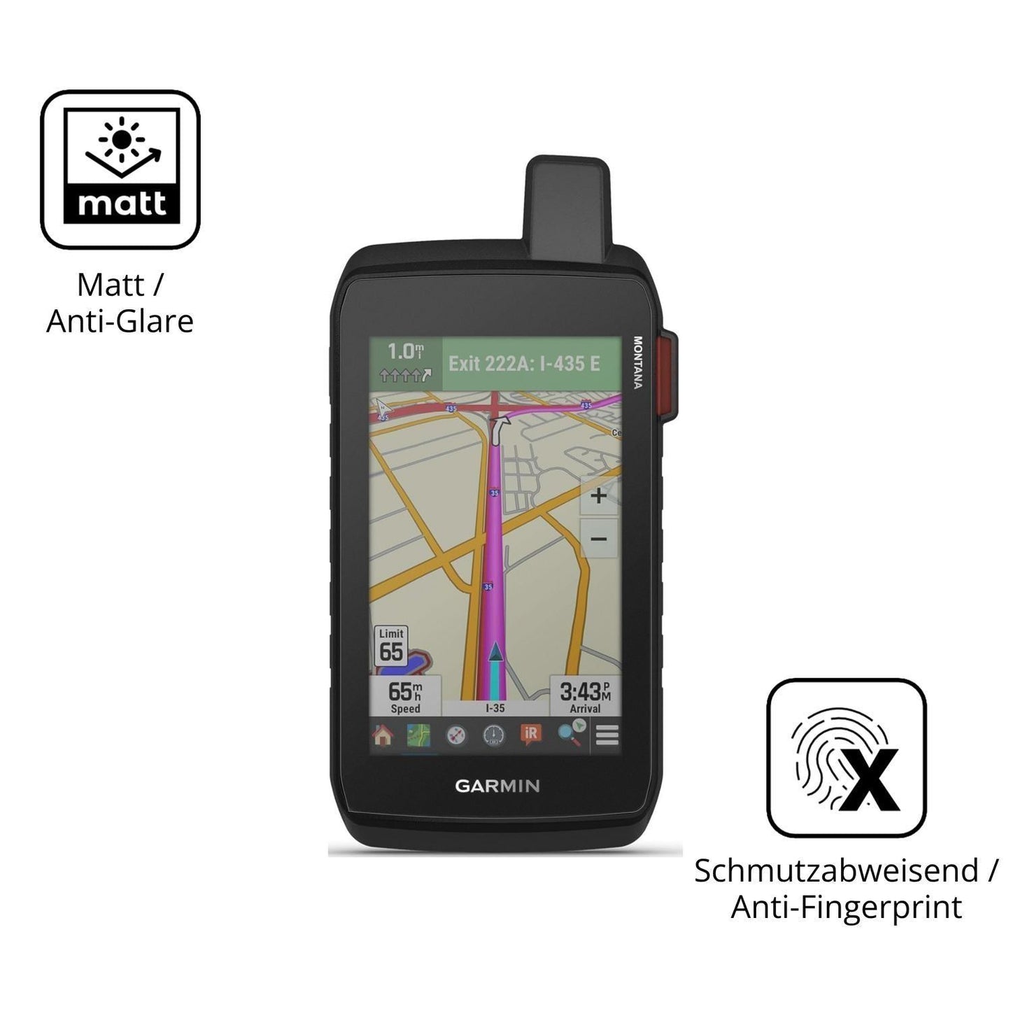 2x 9H Schutzfolie matt für Garmin Montana 710i Pan (5)