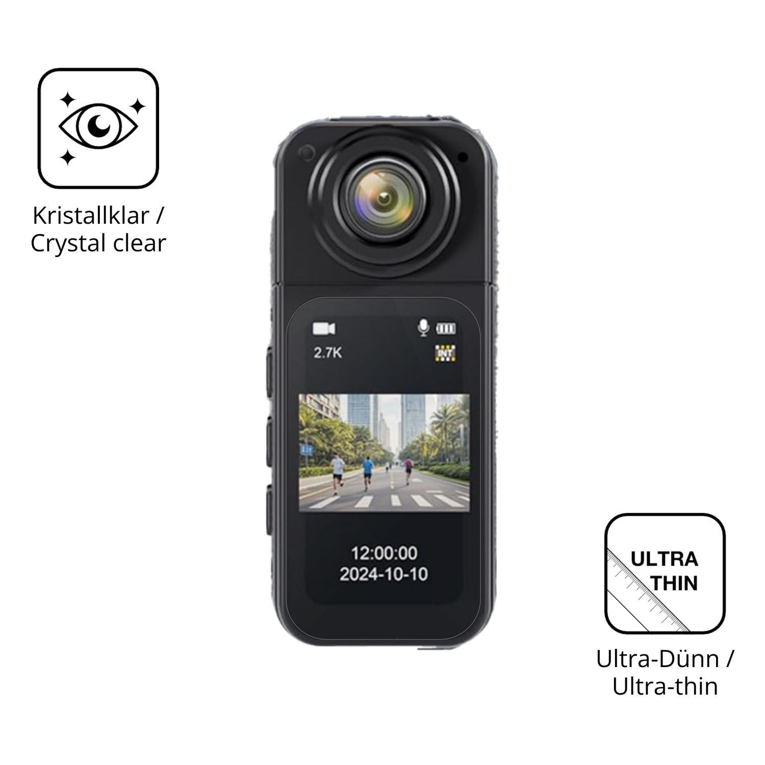 4x Schutzfolie klar für LIROPAU Action Cam Display (5)