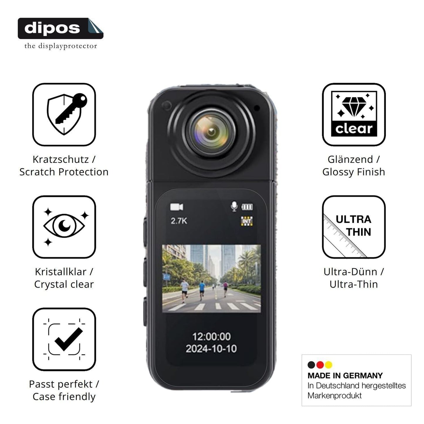 4x Schutzfolie klar für LIROPAU Action Cam Display (7)