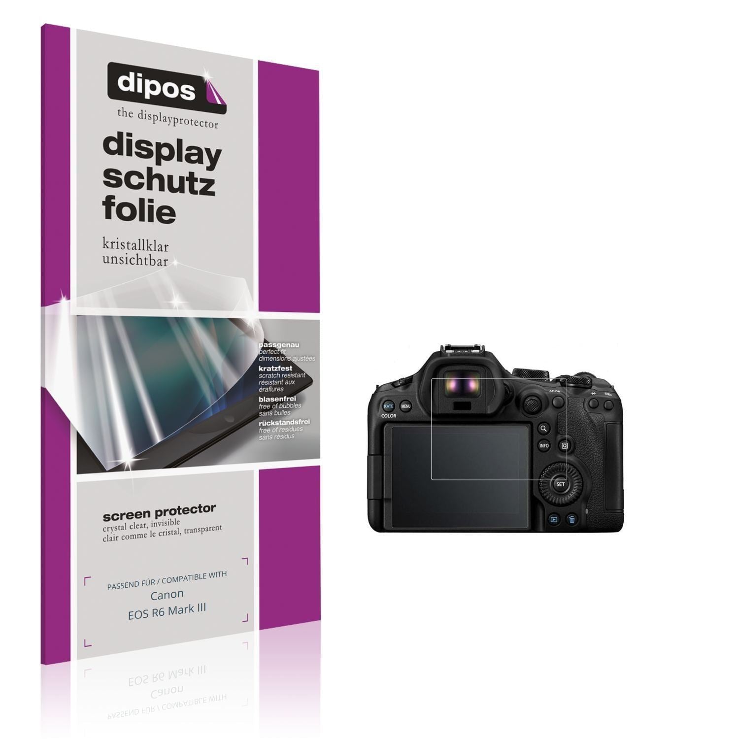 4x Schutzfolie klar für Canon EOS R6 Mark III Disp (1)