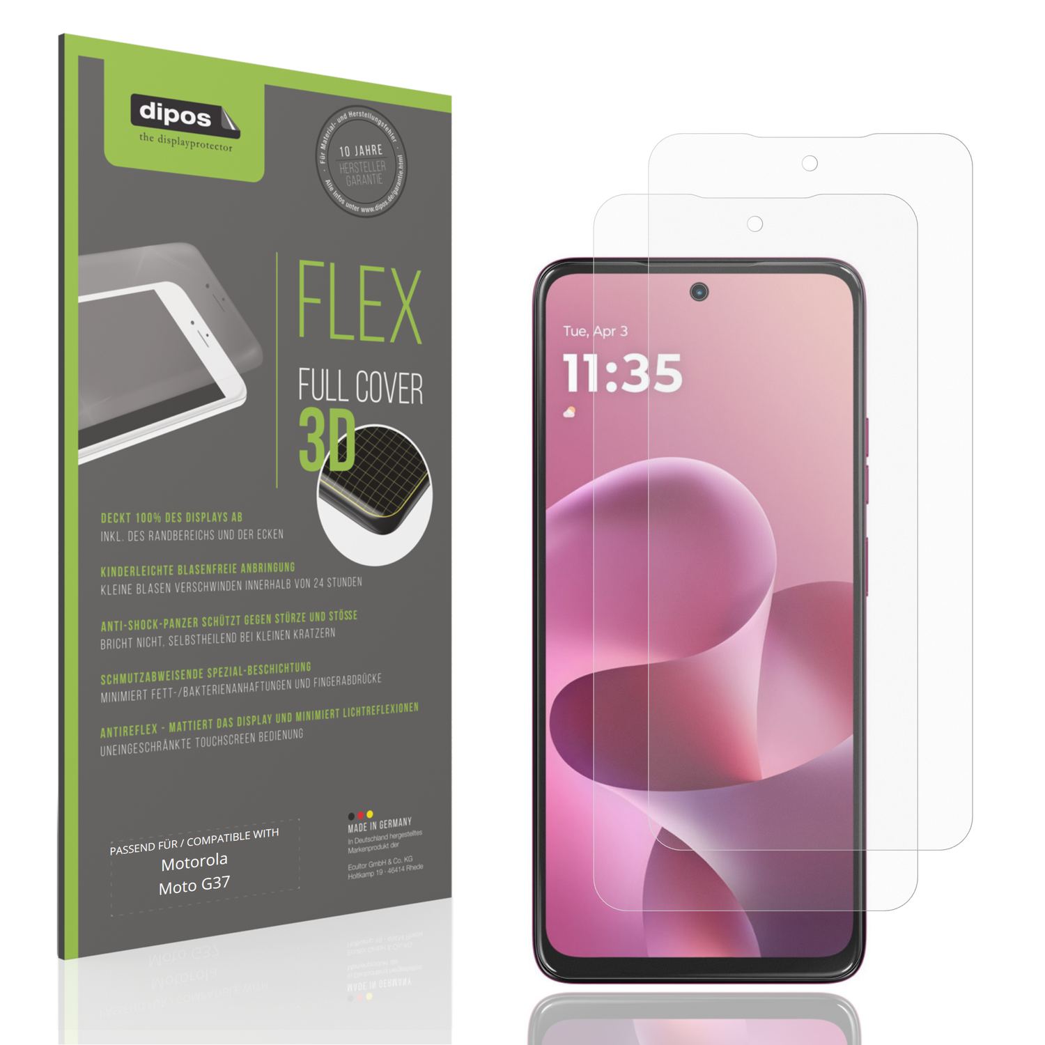 2x Full Cover Schutzfolie matt für Motorola Moto G (1)