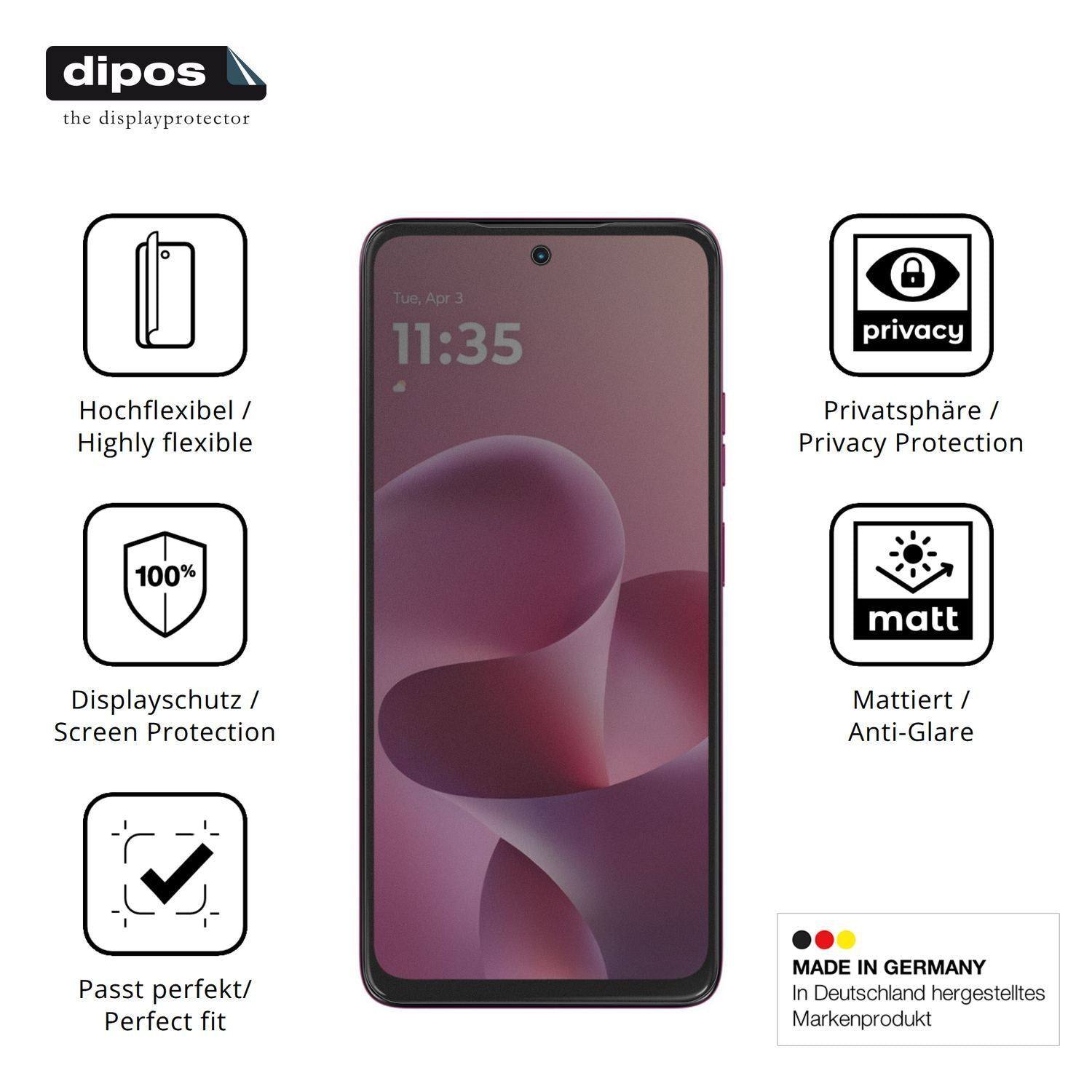 Full Cover Privacy Blickschutzfolie für Motorola M (5)