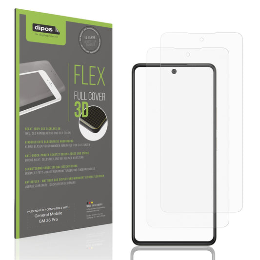 2x Full Cover Schutzfolie matt für General Mobile  (1)