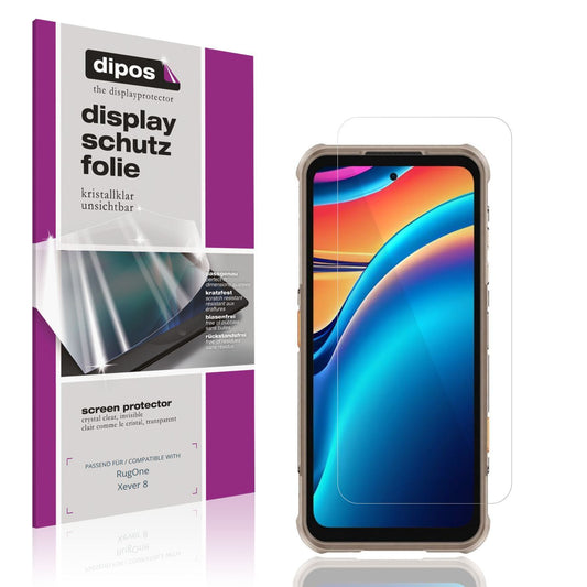 4x Schutzfolie klar für RugOne Xever 8 Display-Sch (1)