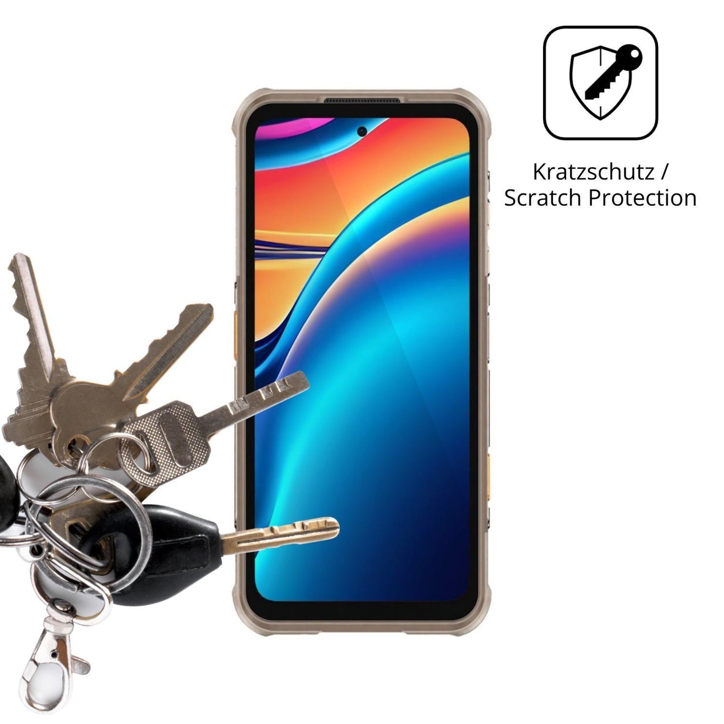 4x Schutzfolie klar für RugOne Xever 8 Display-Sch (4)