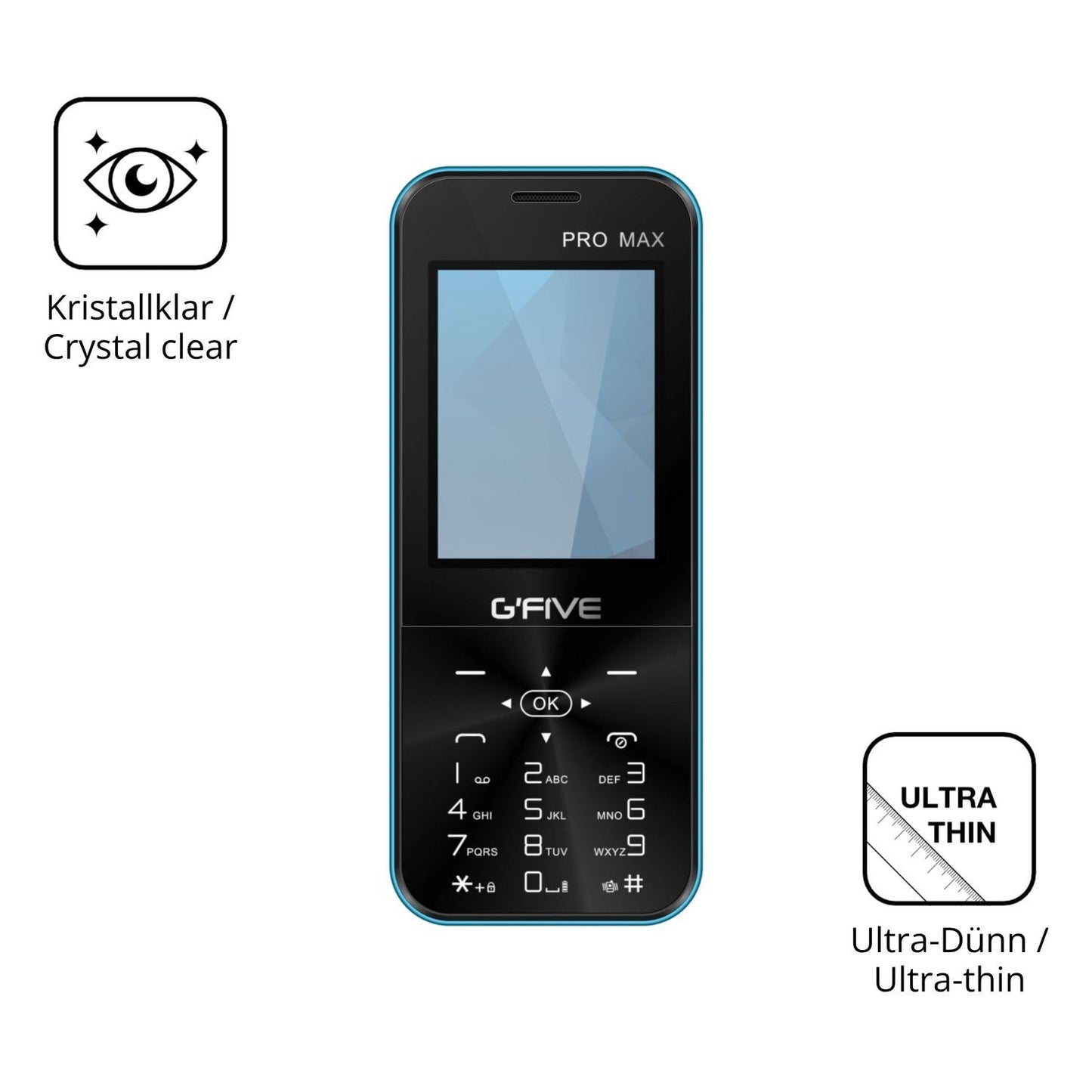 4x Schutzfolie klar für GFive Pro Max Display-Schu (5)
