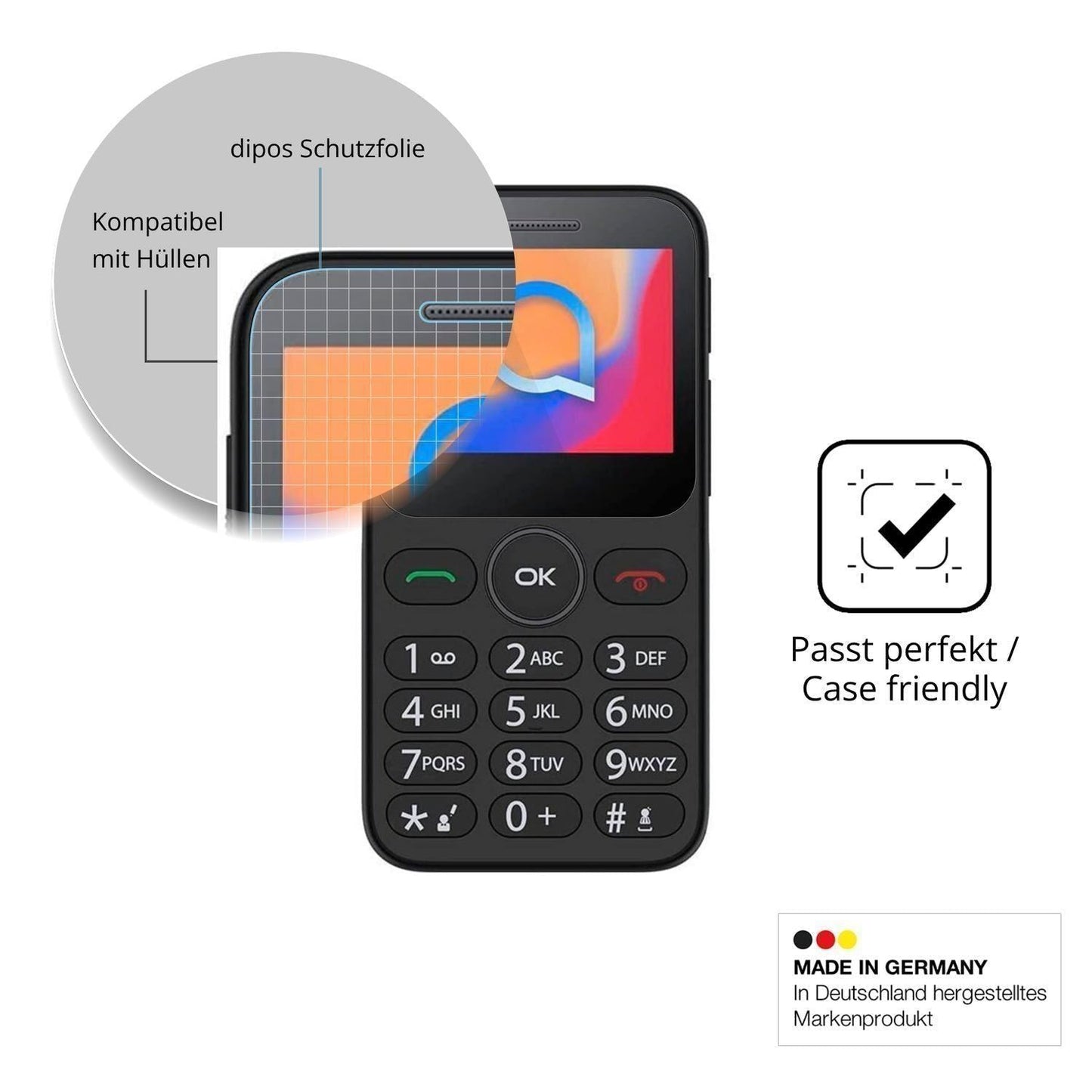 4x Schutzfolie klar für Alcatel 3085 Display-Schut (6)