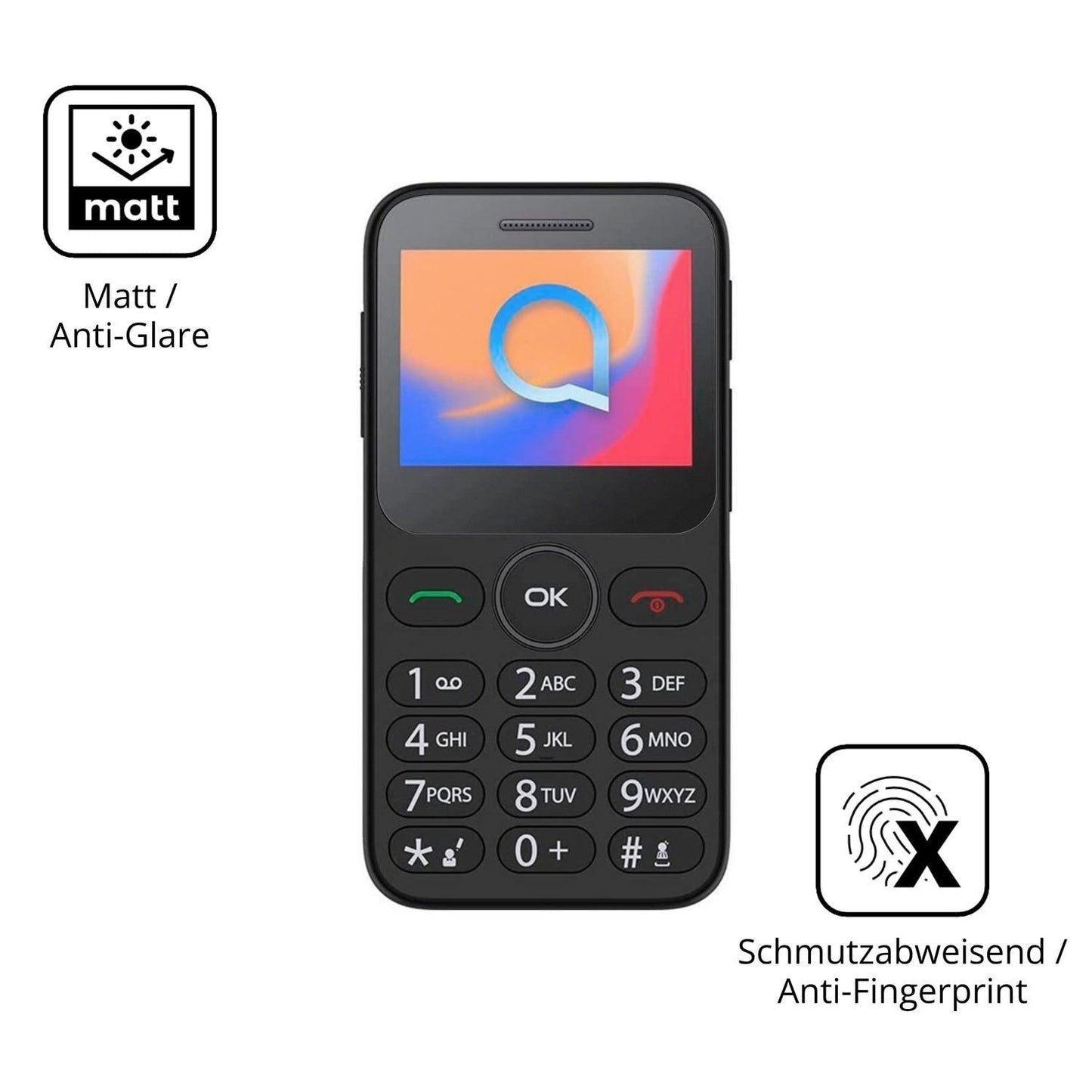 4x Schutzfolie matt für Alcatel 3085 Display-Schut (5)