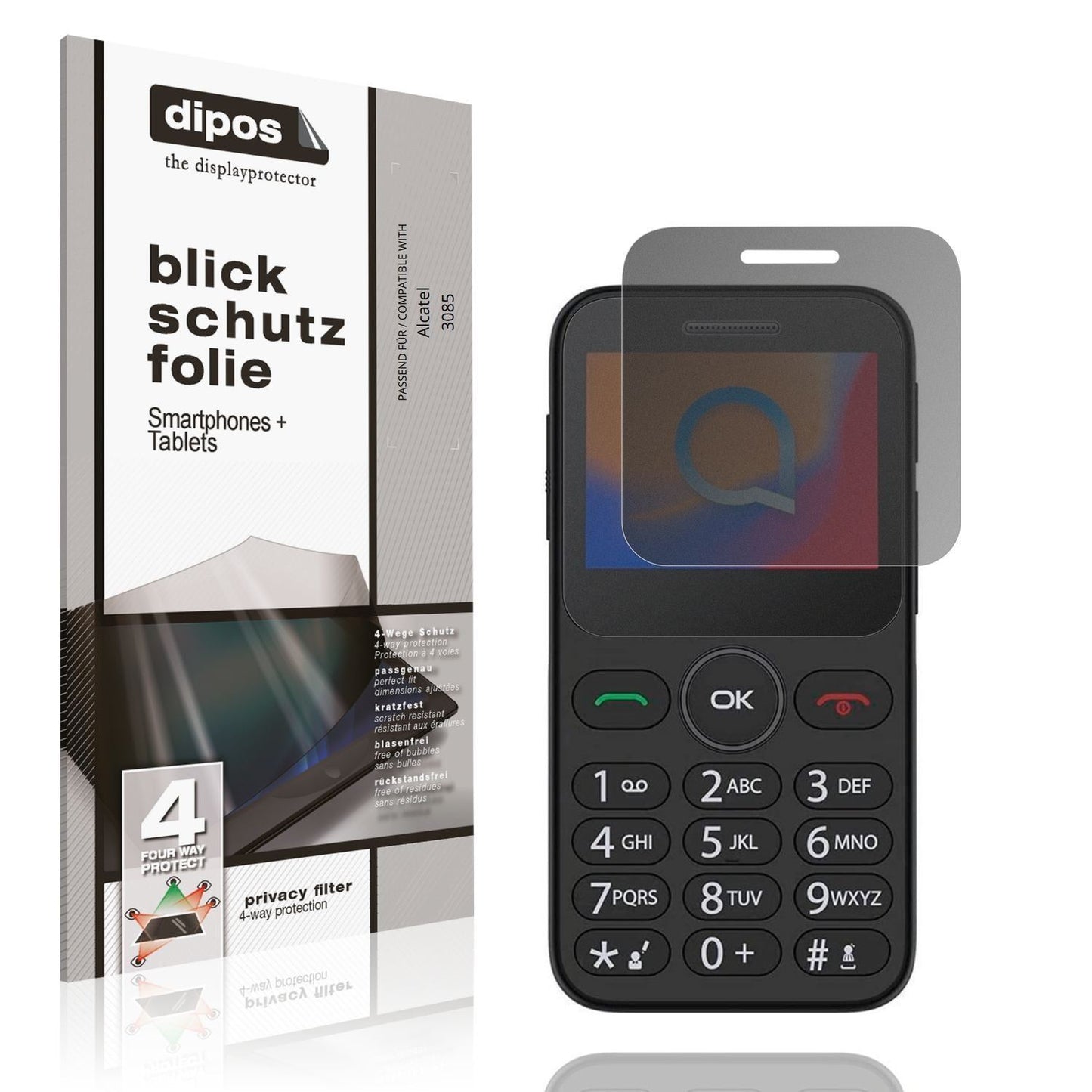 Blickschutzfolie für Alcatel 3085 matt Schutzfolie (1)