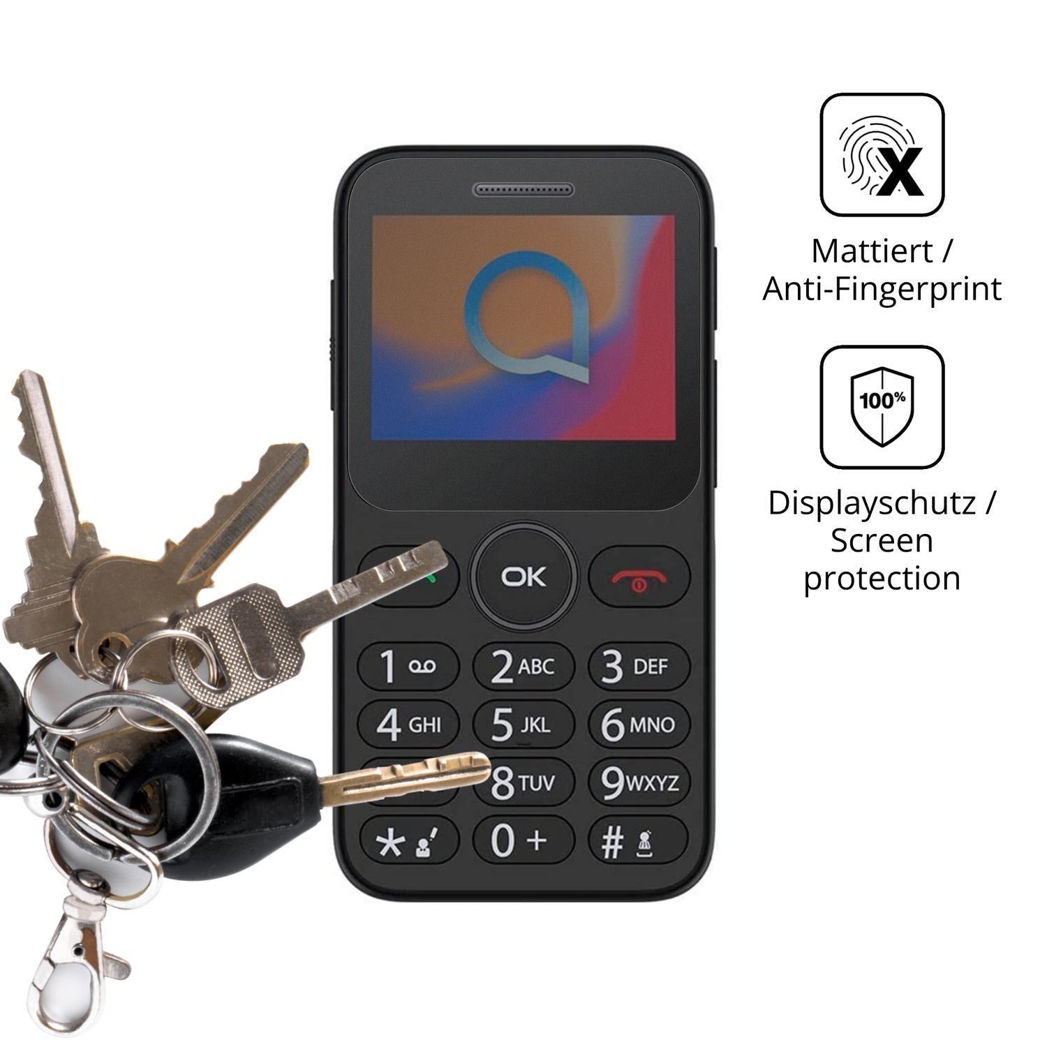 Blickschutzfolie für Alcatel 3085 matt Schutzfolie (3)