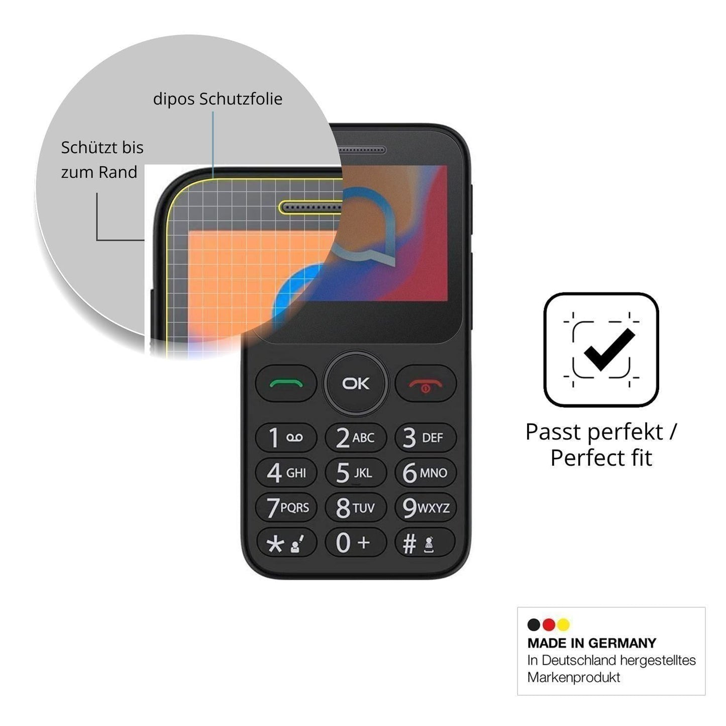 Blickschutzfolie für Alcatel 3085 matt Schutzfolie (4)
