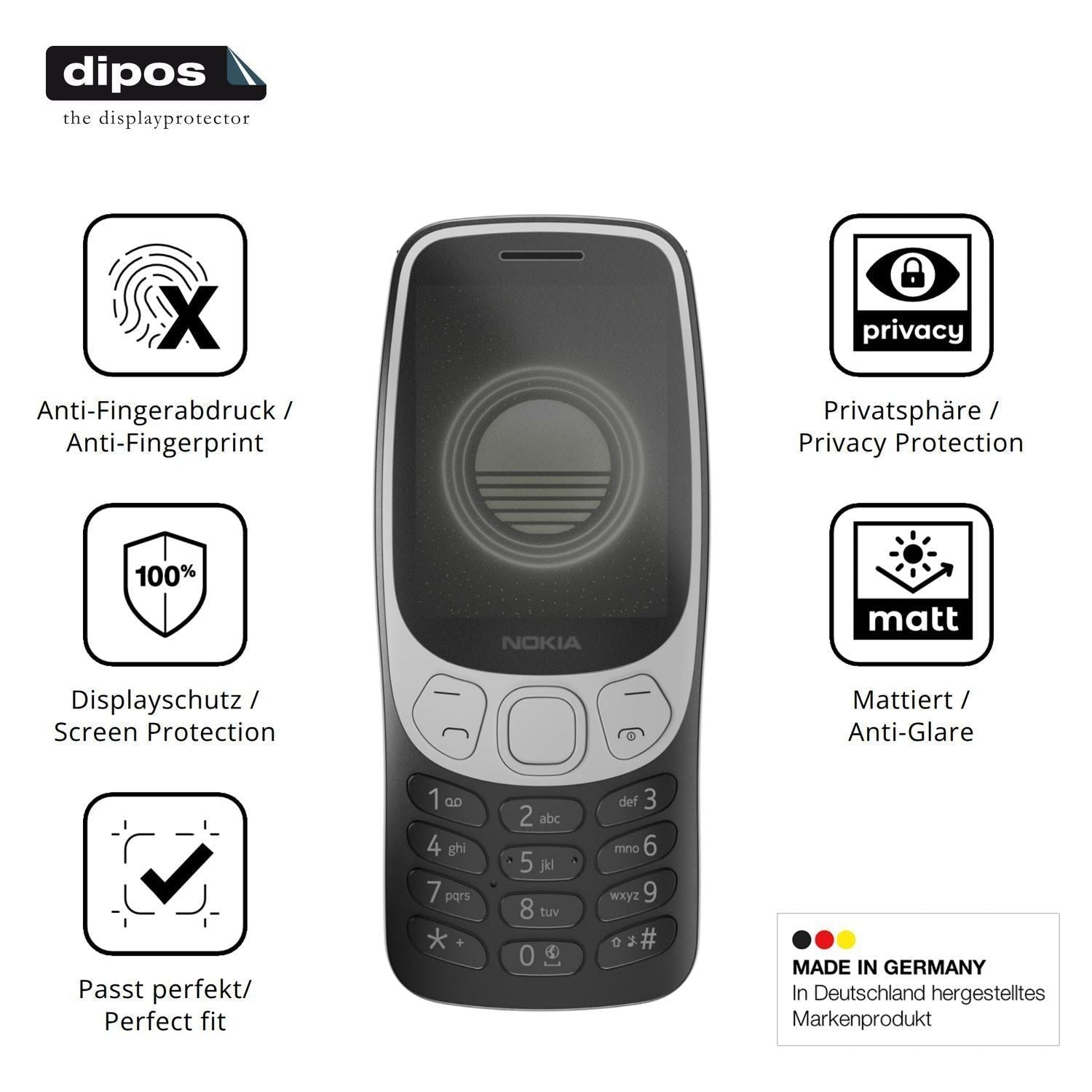 Blickschutzfolie für Nokia 3210 4G matt Schutzfoli (5)