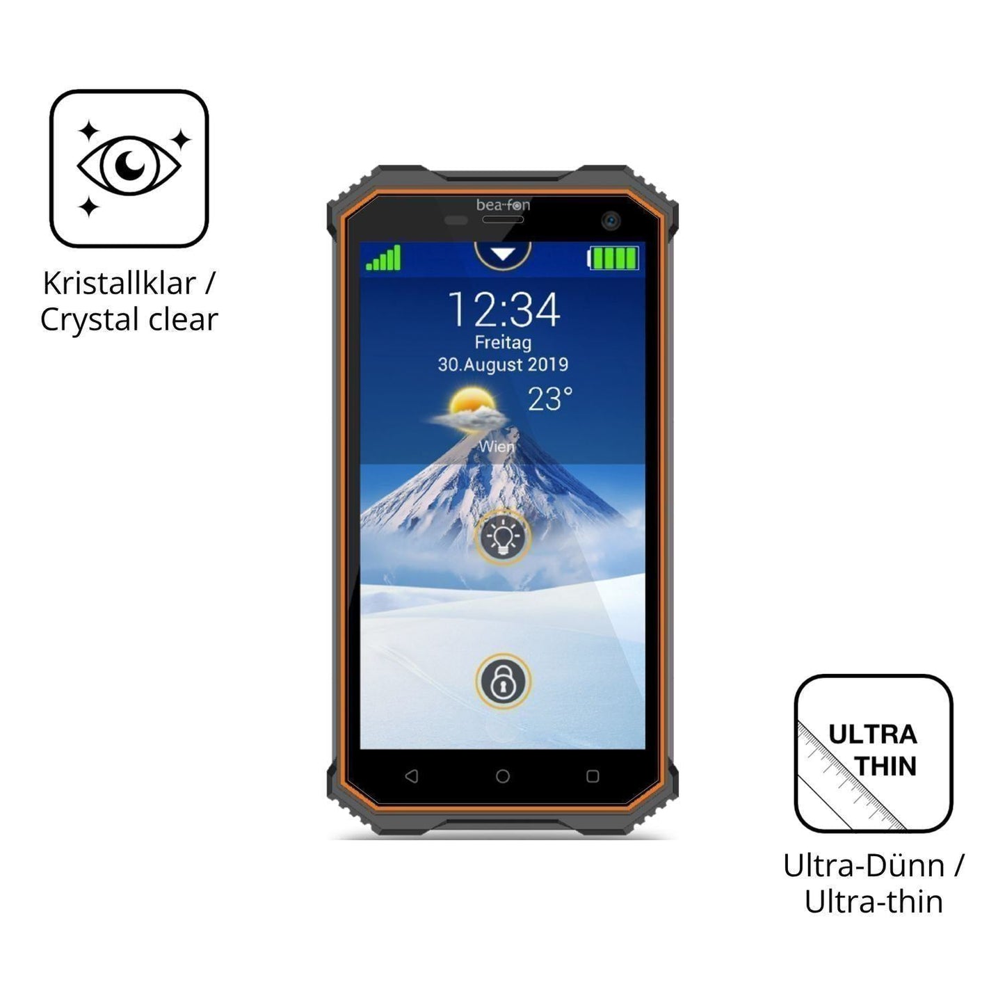 4x Schutzfolie klar für Beafon X5 Display-Schutzfo (5)