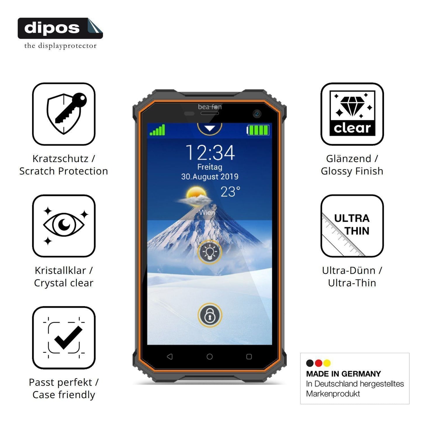 4x Schutzfolie klar für Beafon X5 Display-Schutzfo (7)