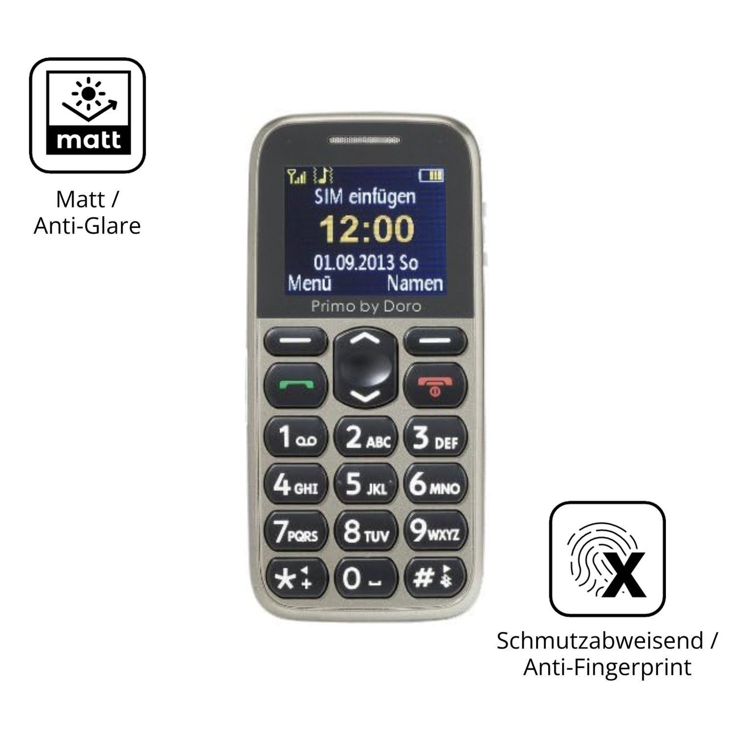 4x Schutzfolie matt für Doro Primo 215 Display-Sch (5)