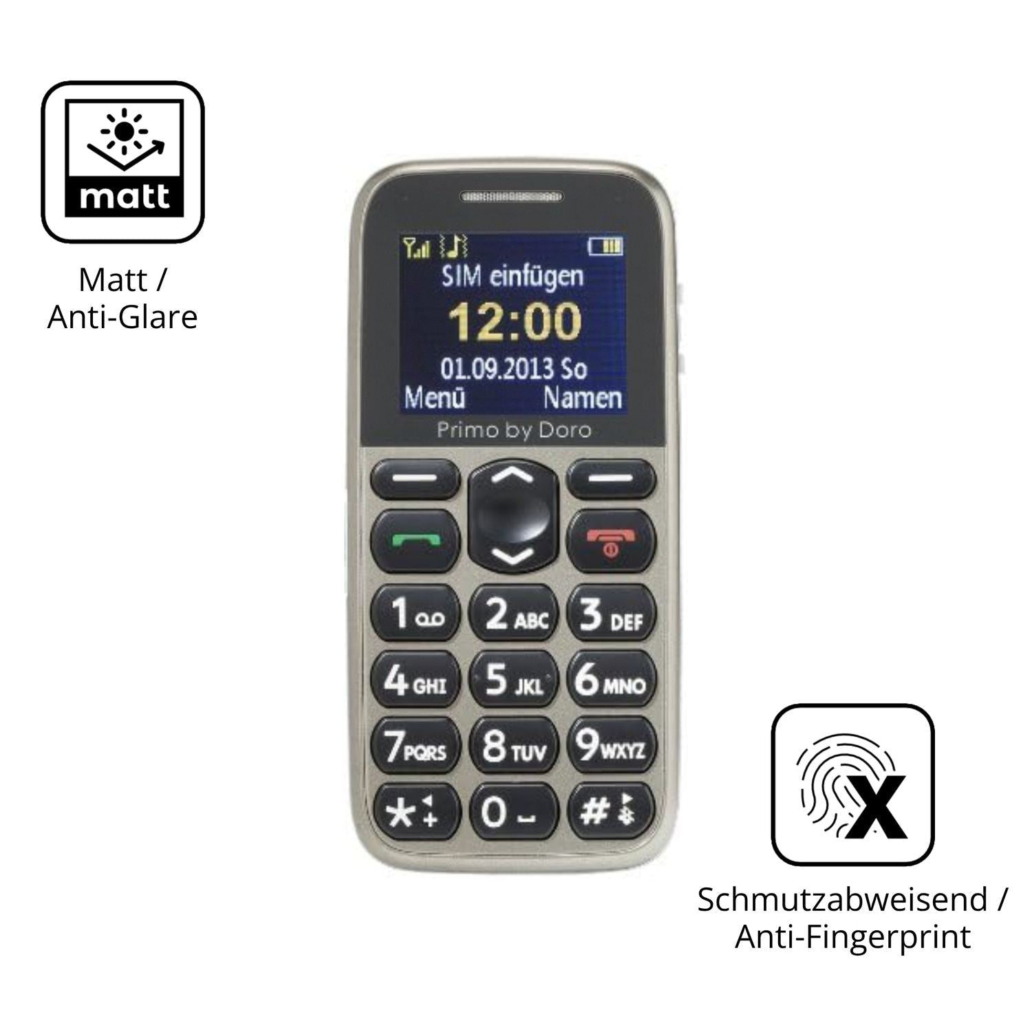 4x Schutzfolie matt für Doro Primo 215 Display-Sch (5)