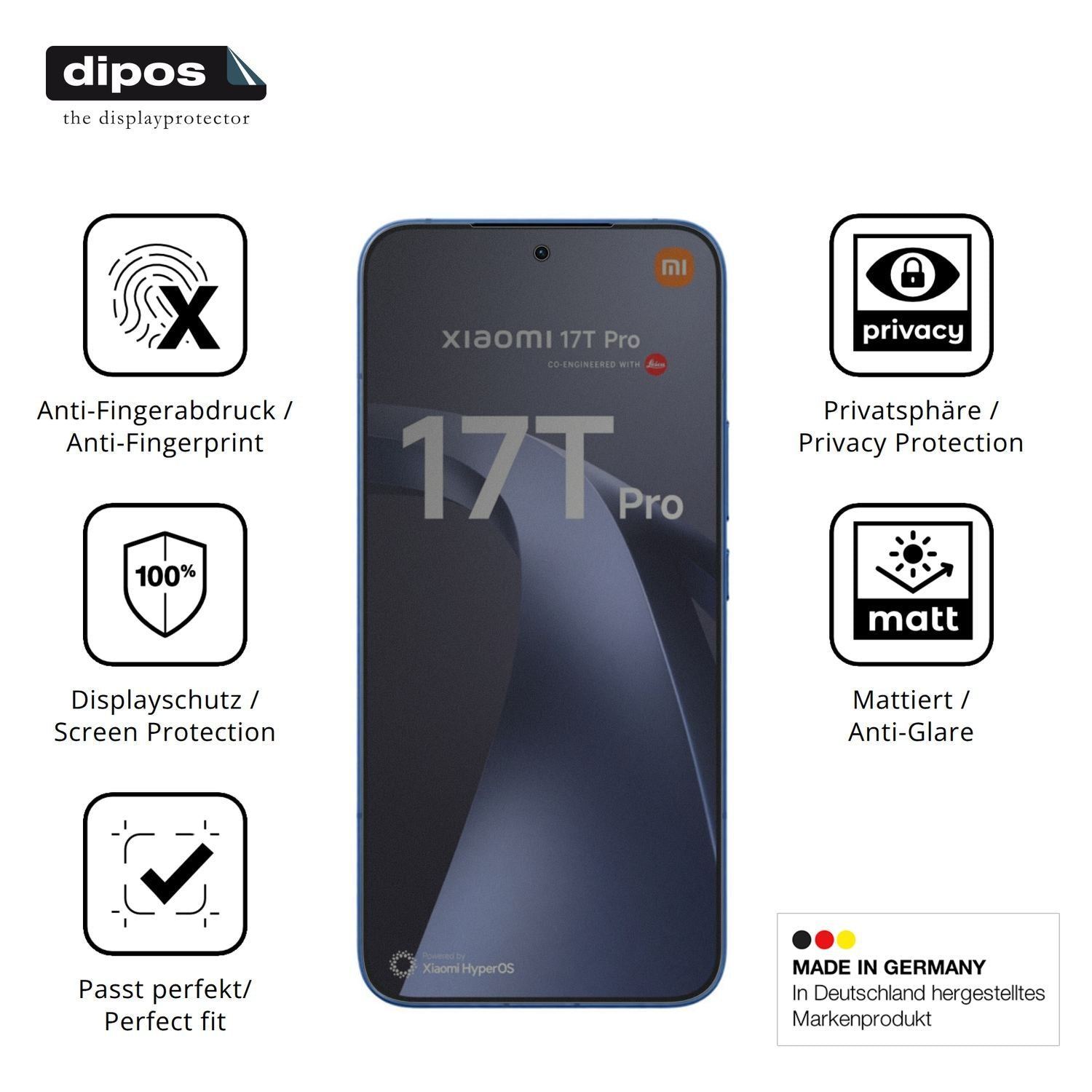 Blickschutzfolie für Xiaomi 17T Pro matt Schutzfol (5)