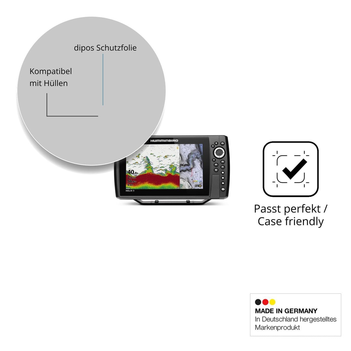 2x Schutzfolie klar für Humminbird Helix 9 Display (6)