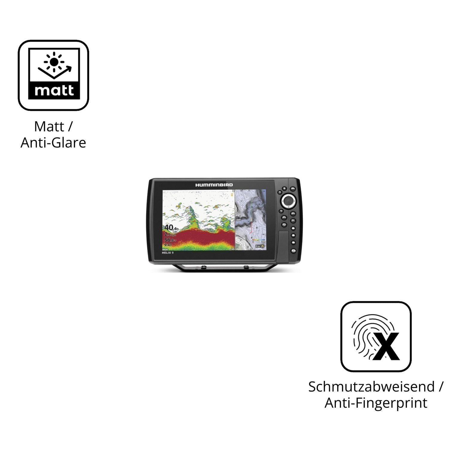 2x 9H Schutzfolie matt für Humminbird Helix 9 Panz (5)