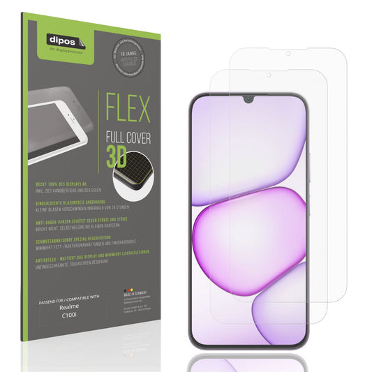 2x Full Cover Schutzfolie matt für Realme C100i (1)