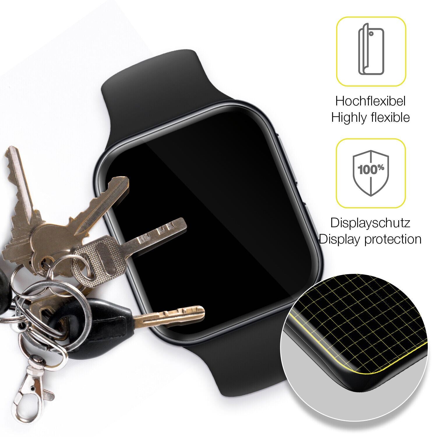 1x 3D Full Cover Schutzfolie für OPPO Watch 3 (3)