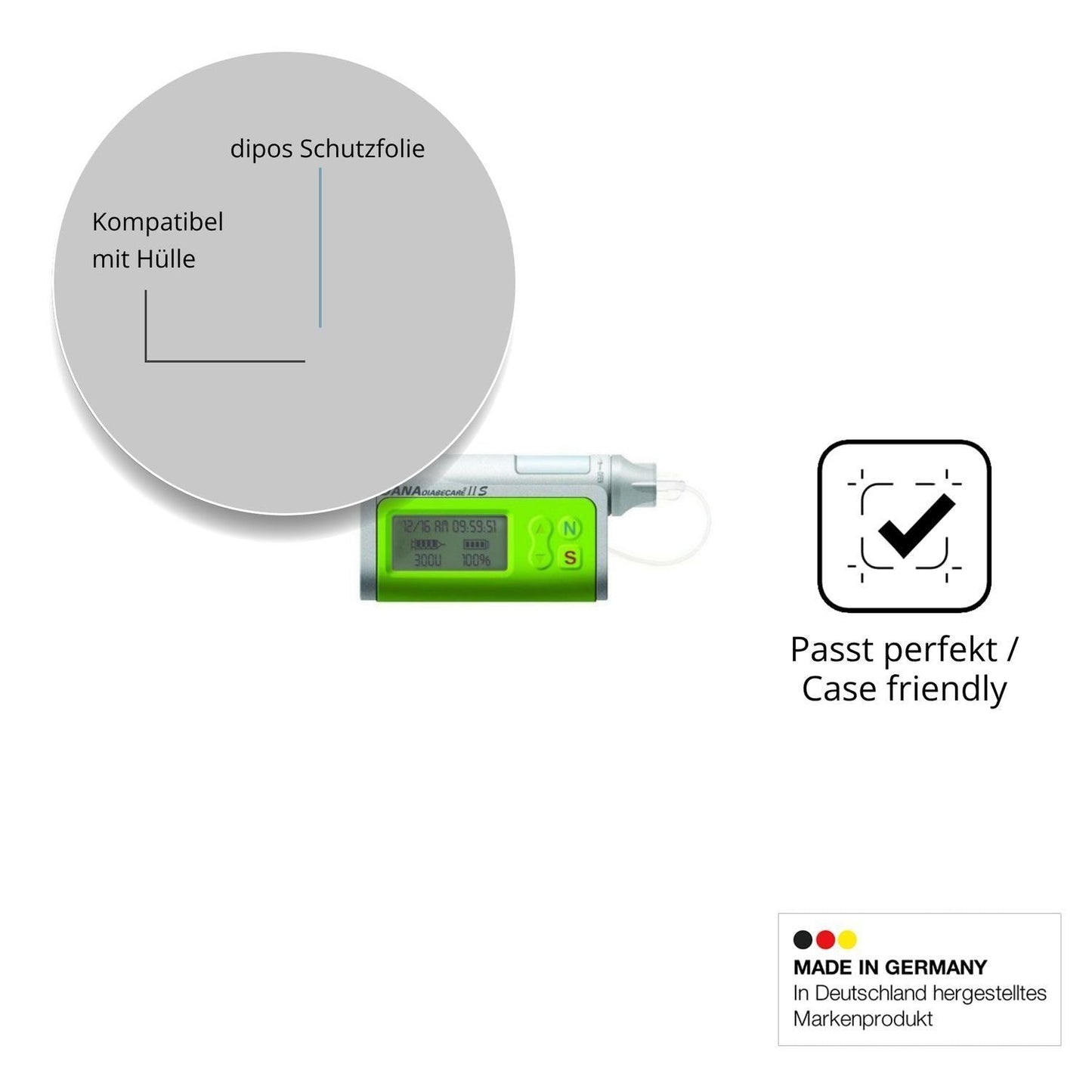 4x Schutzfolie matt für Dana Diabecare IIS Display (6)