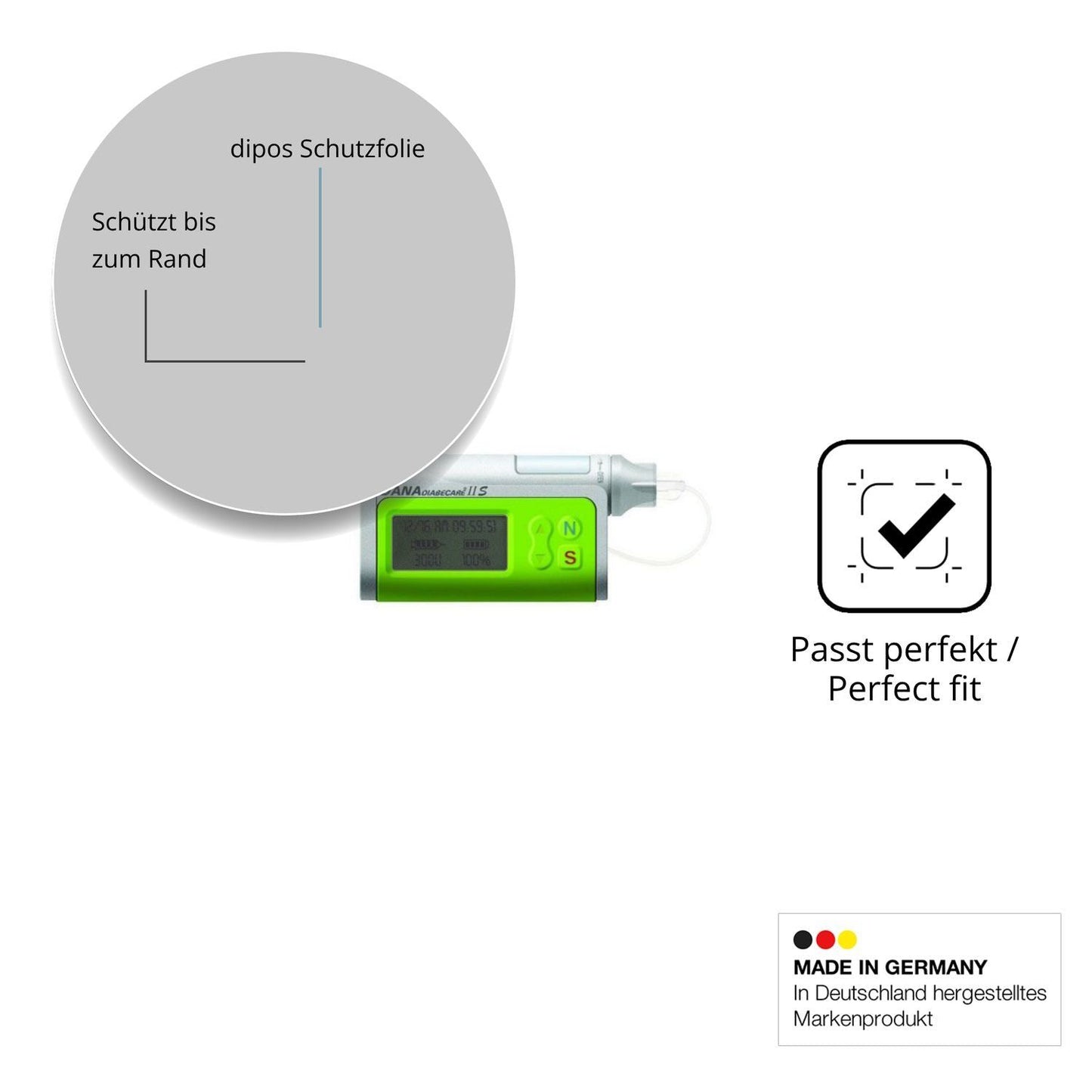 Blickschutzfolie für Dana Diabecare IIS matt Schut (4)