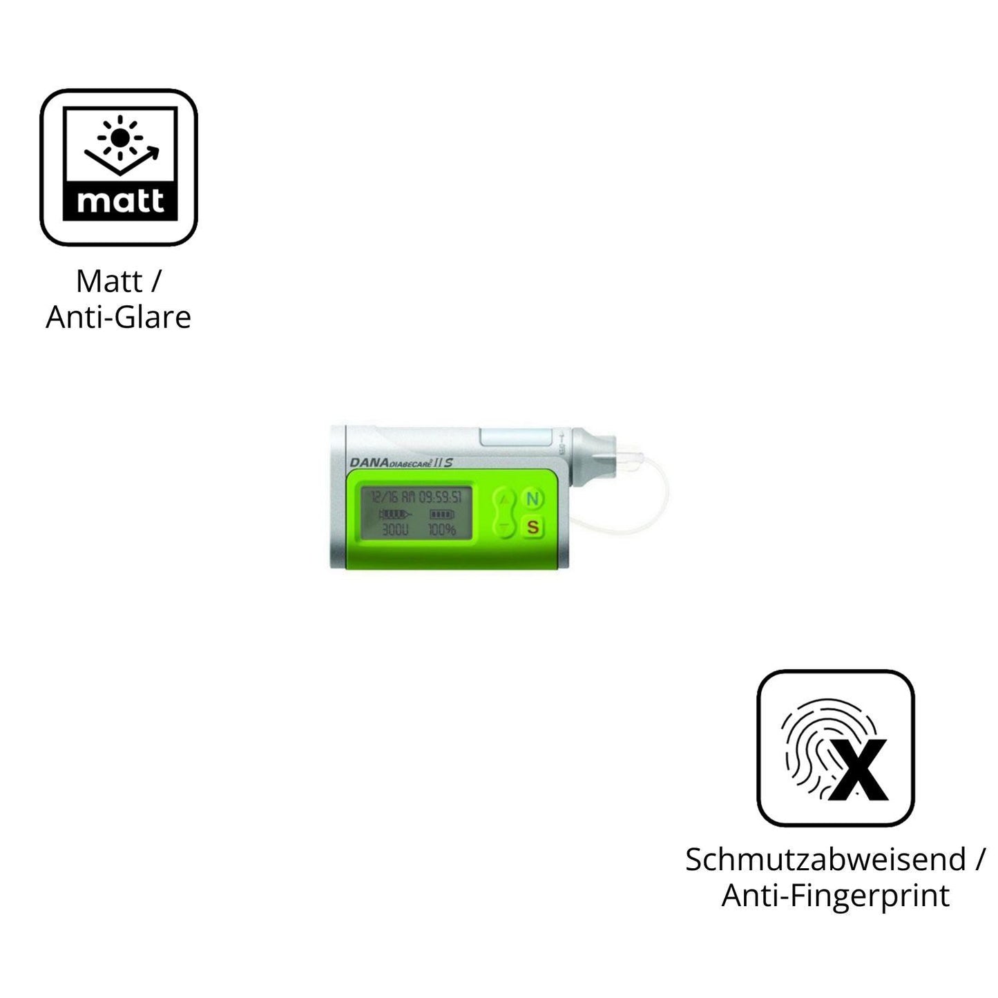 2x 9H Schutzfolie matt für Dana Diabecare IIS Panz (5)
