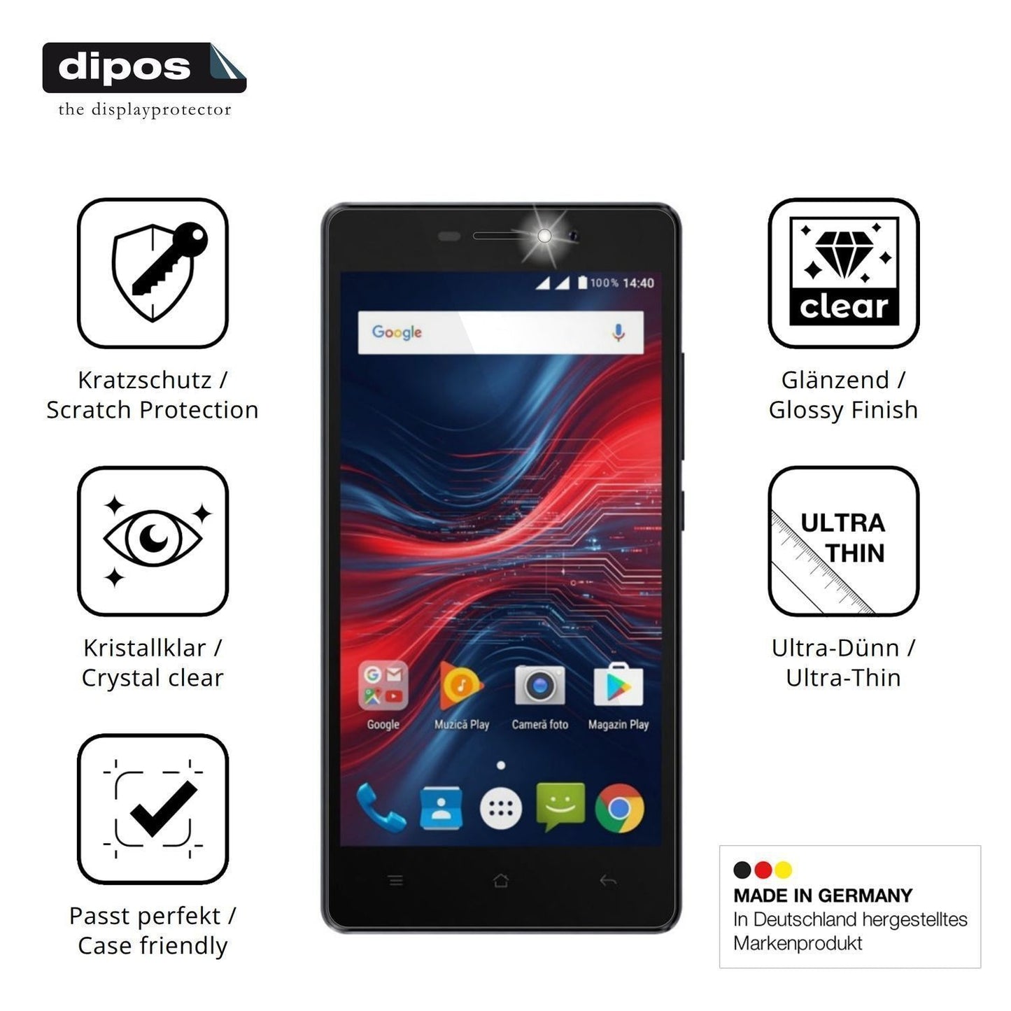 4x Schutzfolie klar für Myria Five Display-Schutzf (7)