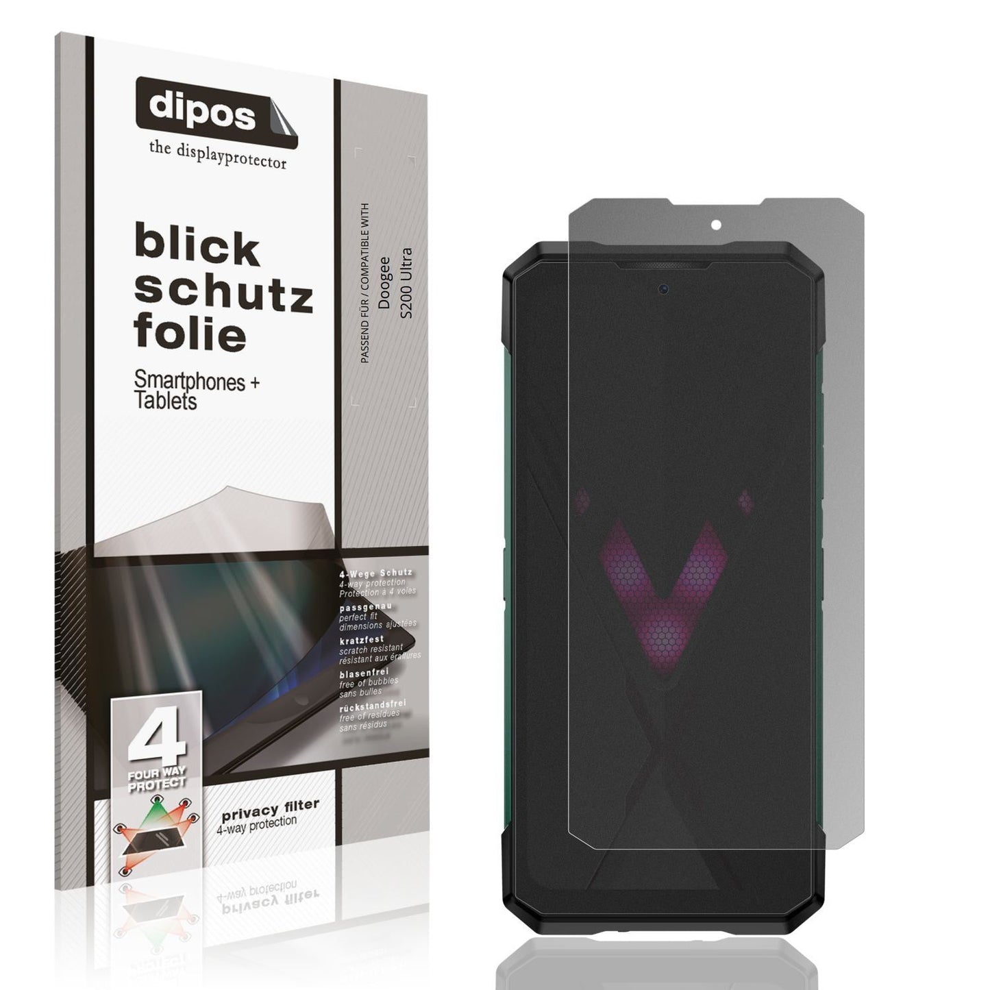 Blickschutzfolie für Doogee S200 Ultra matt Schutz (1)