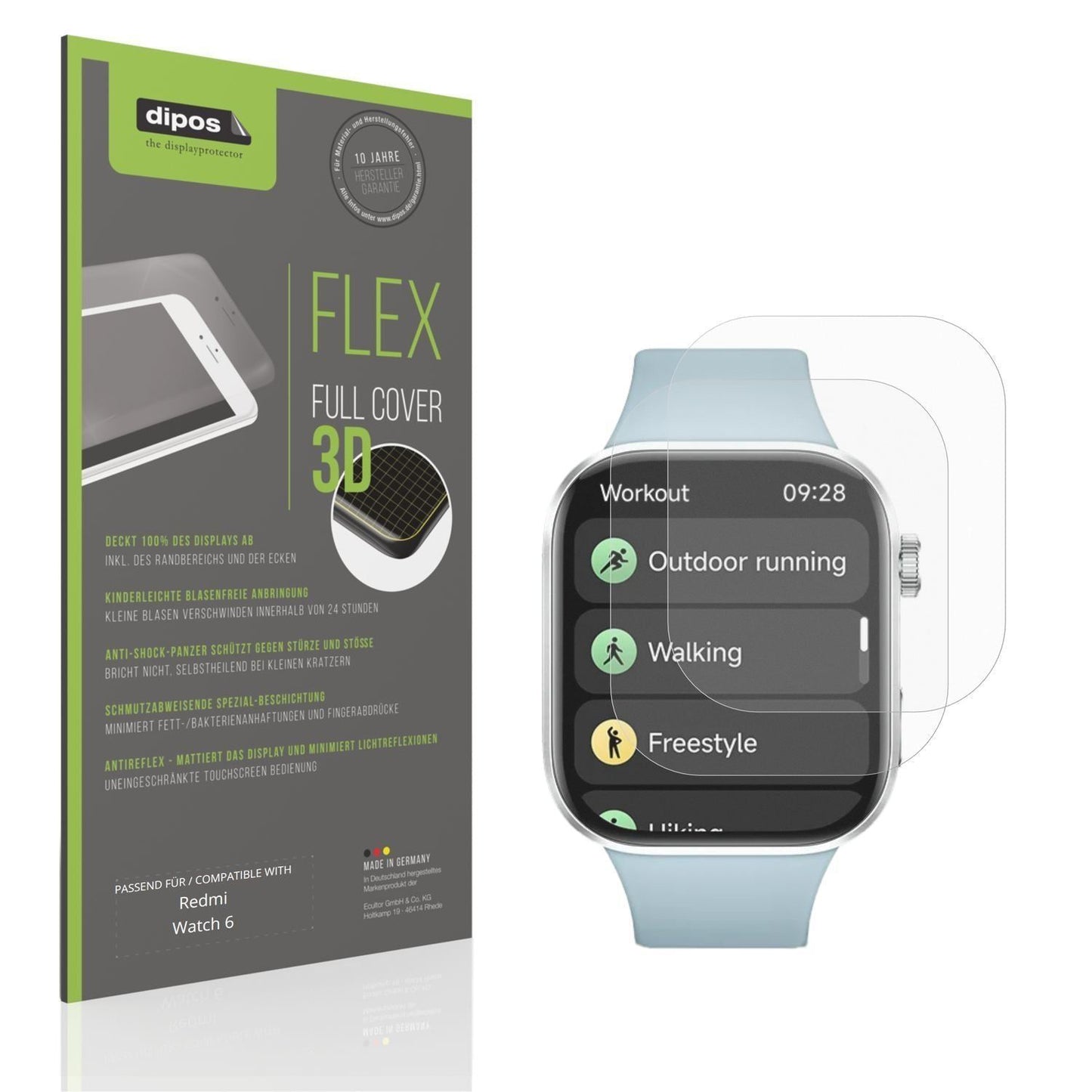 2x Full Cover Schutzfolie matt für Redmi Watch 6 (1)