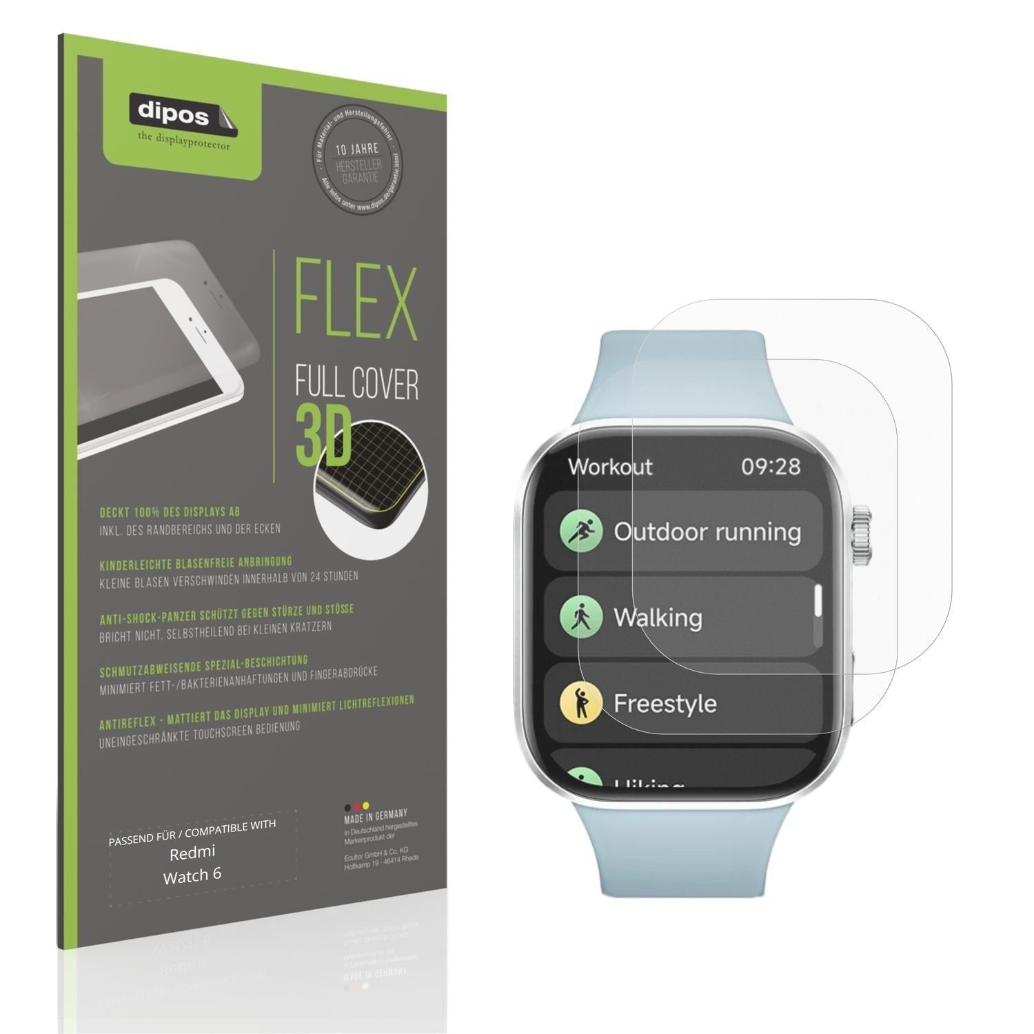 2x Full Cover Schutzfolie matt für Redmi Watch 6 (1)
