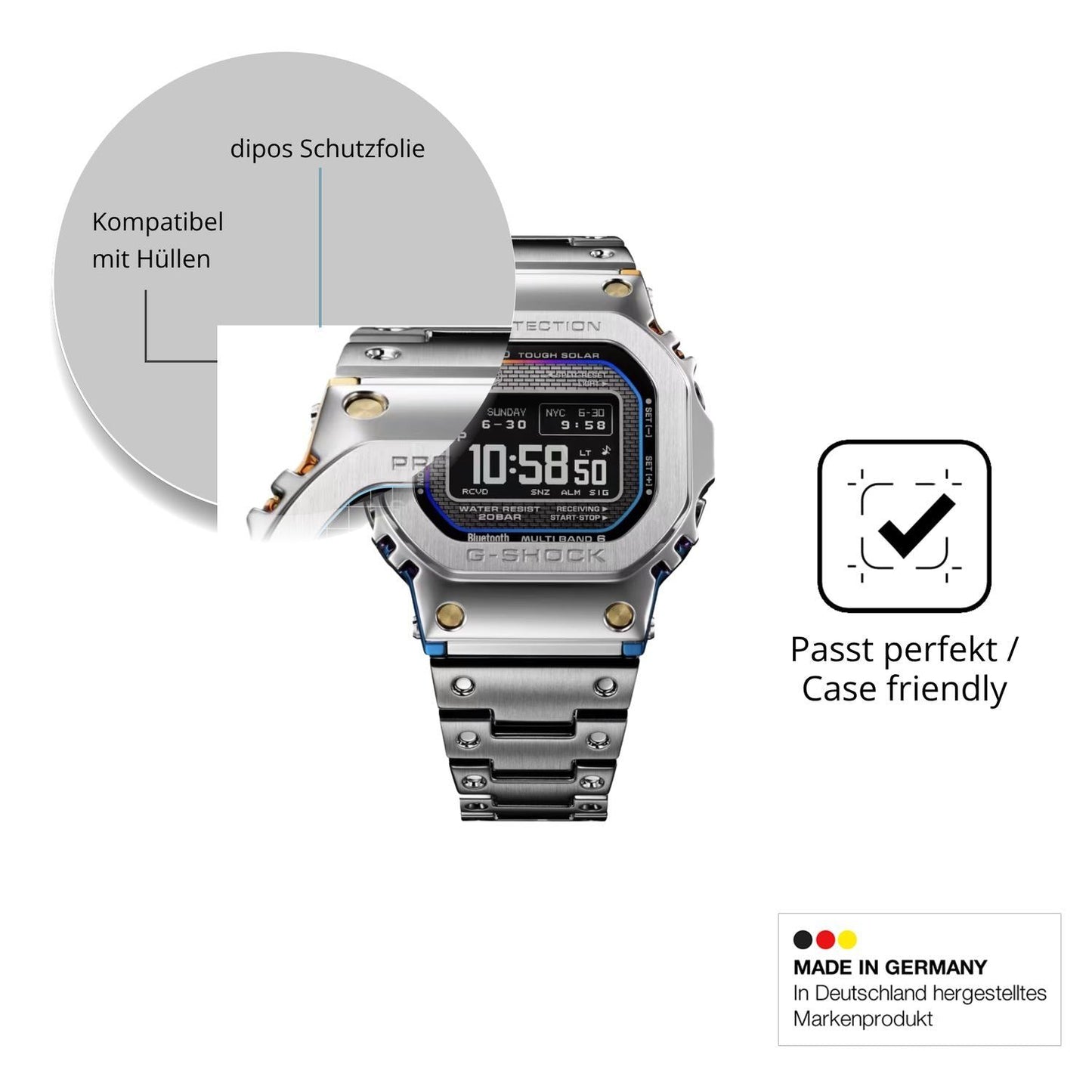 6x Schutzfolie klar für Casio G-Shock GMW-BZ5000RC (6)