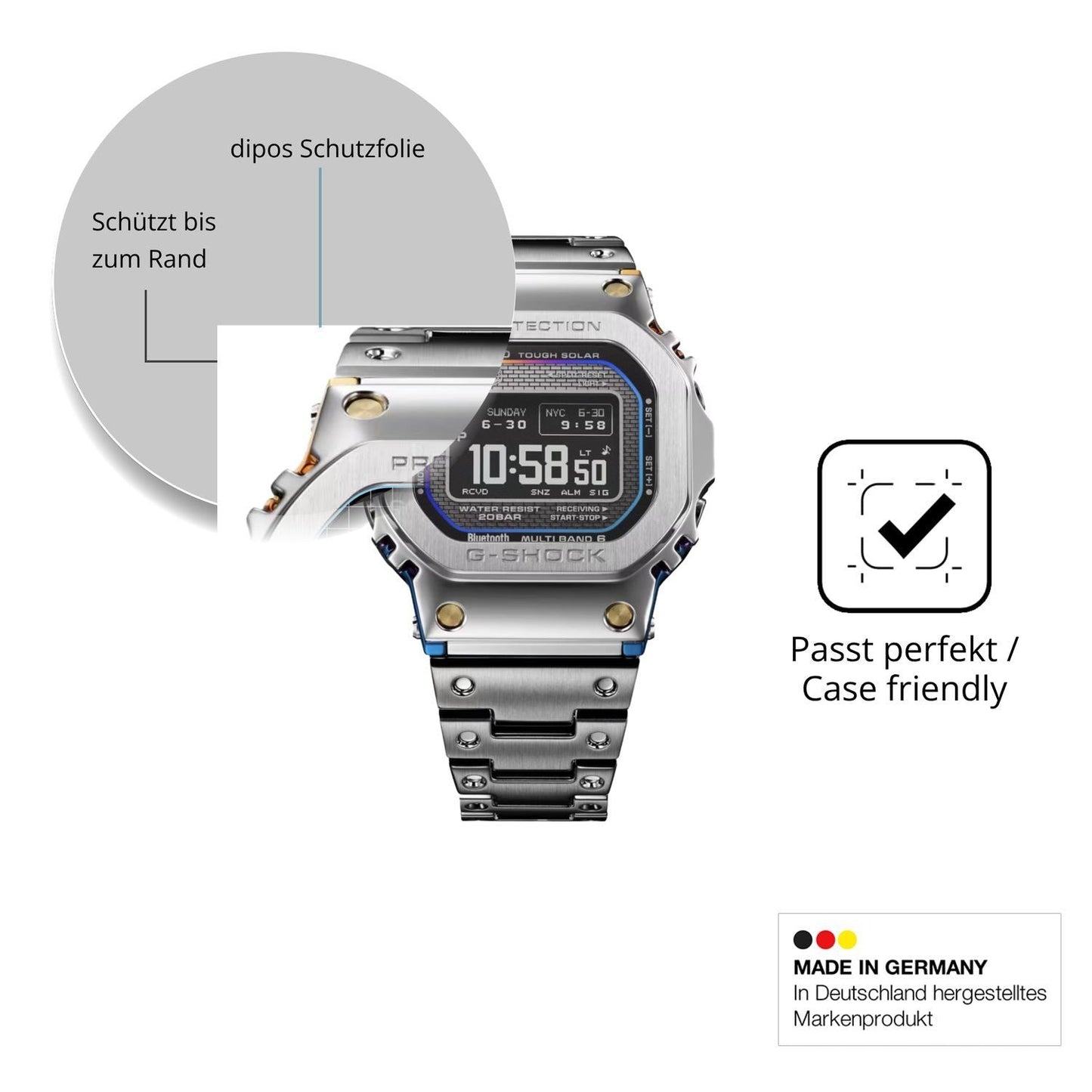 2x 9H Schutzfolie matt für Casio G-Shock GMW-BZ500 (6)