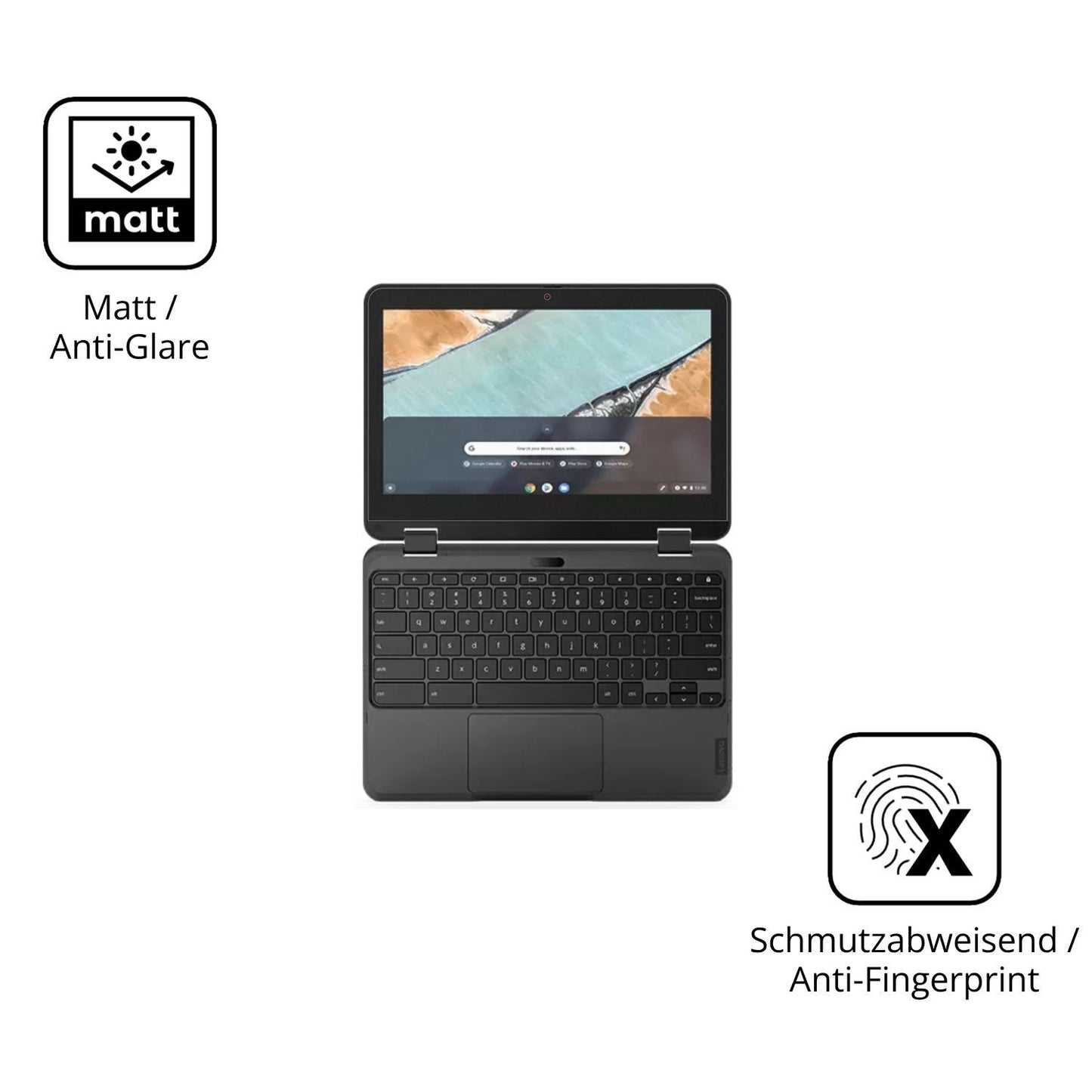 2x 9H Schutzfolie matt für Lenovo 300e Chromebook  (5)