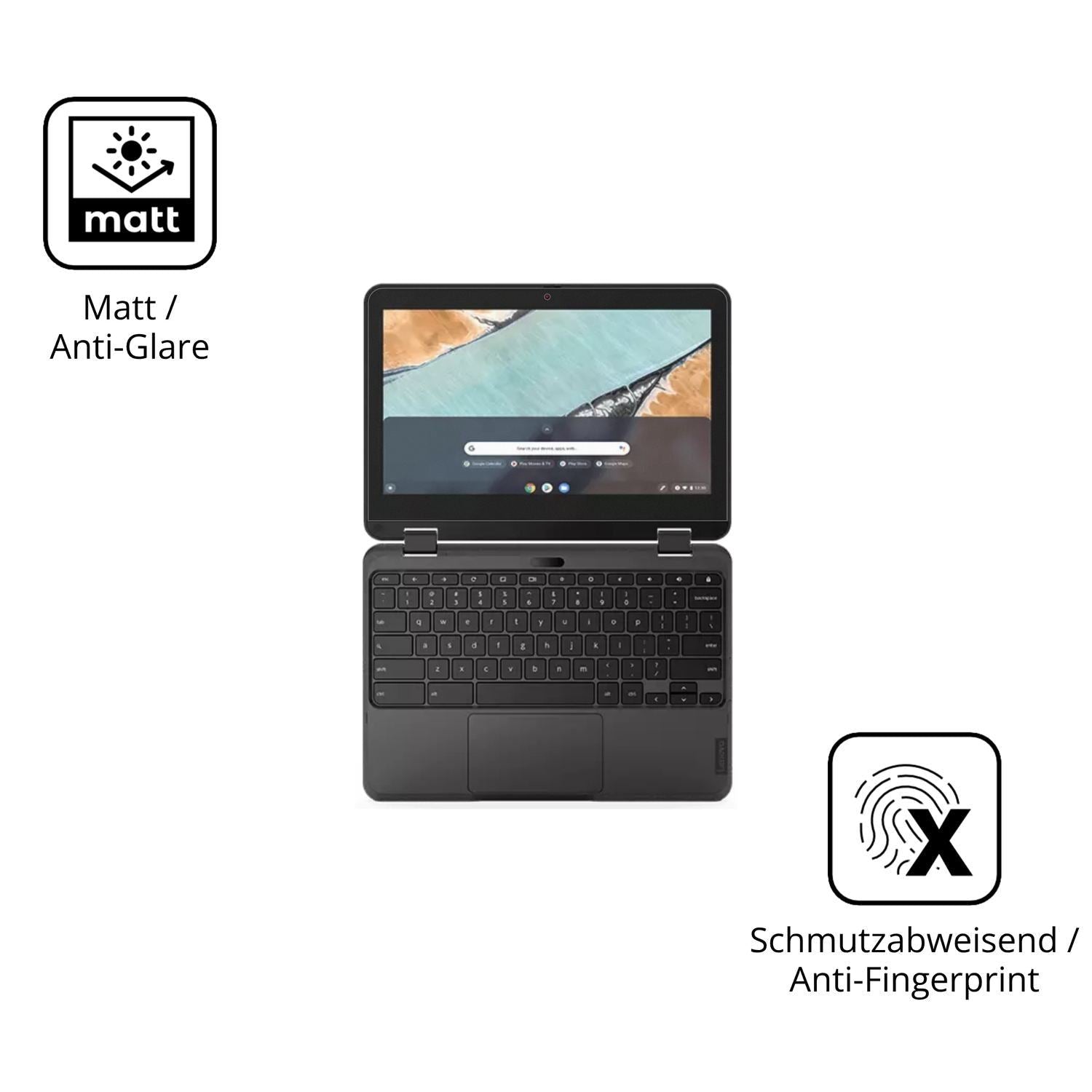 2x 9H Schutzfolie matt für Lenovo 300e Chromebook  (5)