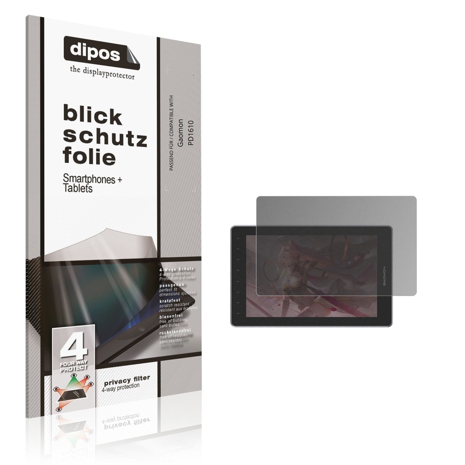 Blickschutzfolie für Gaomon PD1610 matt Schutzfoli (1)