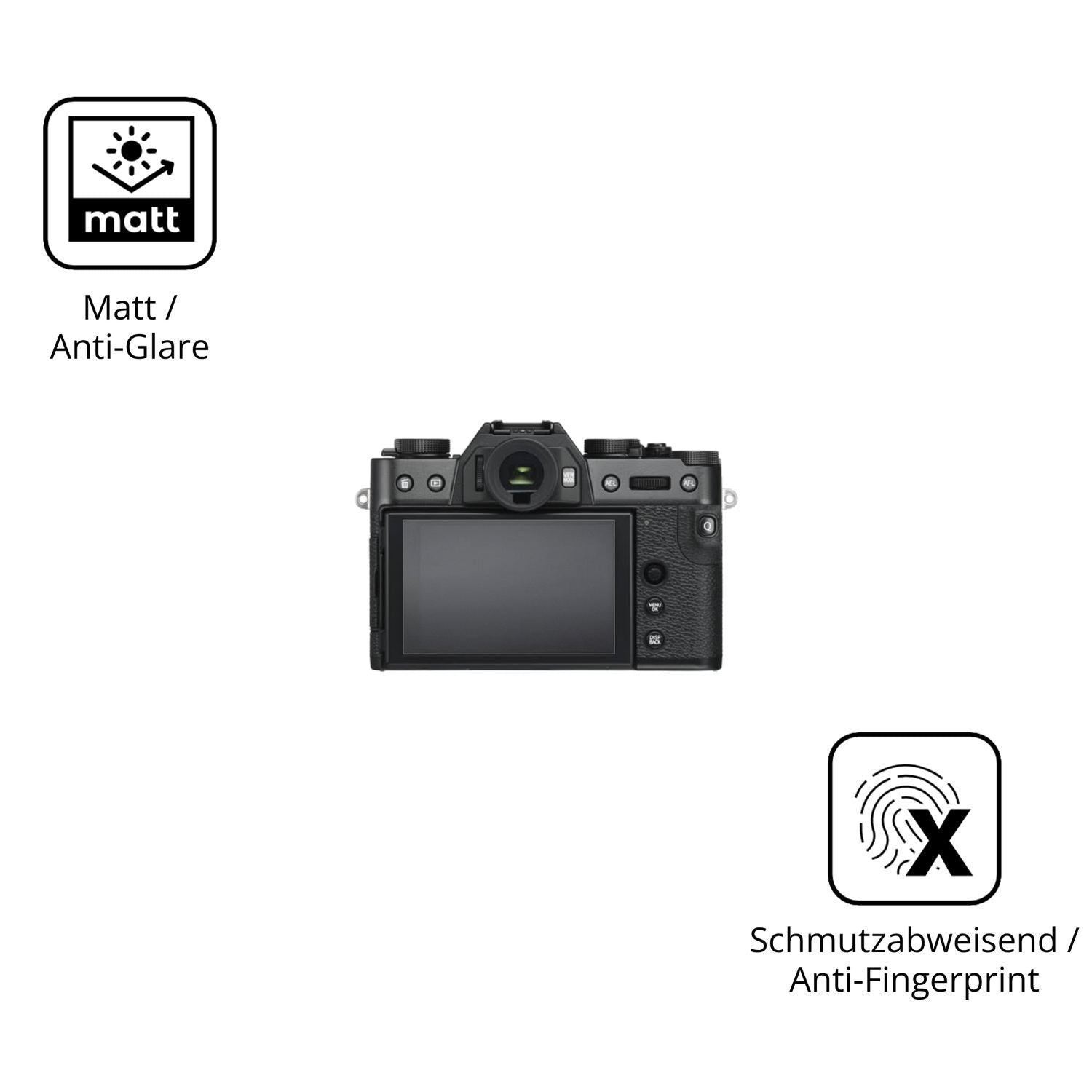 2x 9H Schutzfolie matt für Fujifilm X-T30 III Panz (5)
