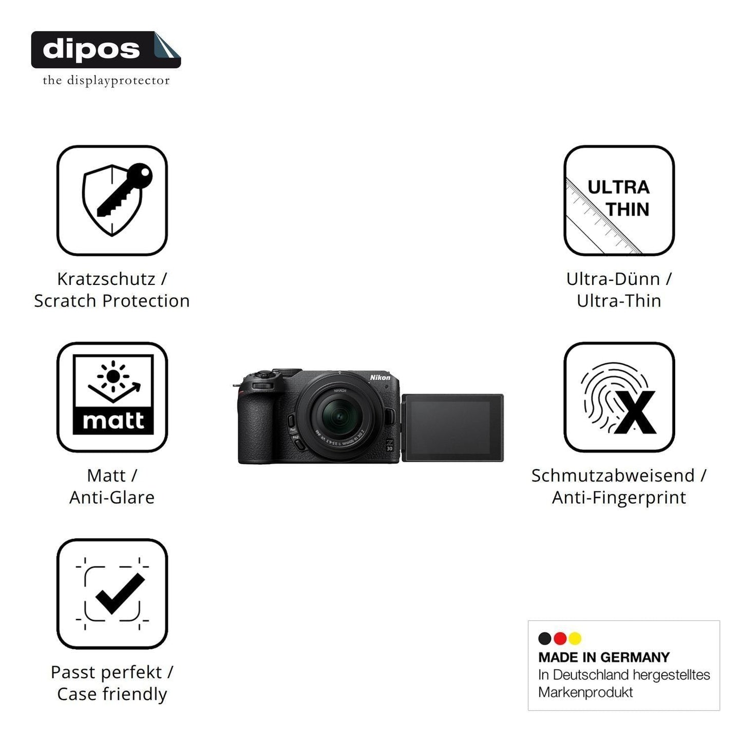 4x Schutzfolie matt für Nikon Z30 Display-Schutzfo (7)