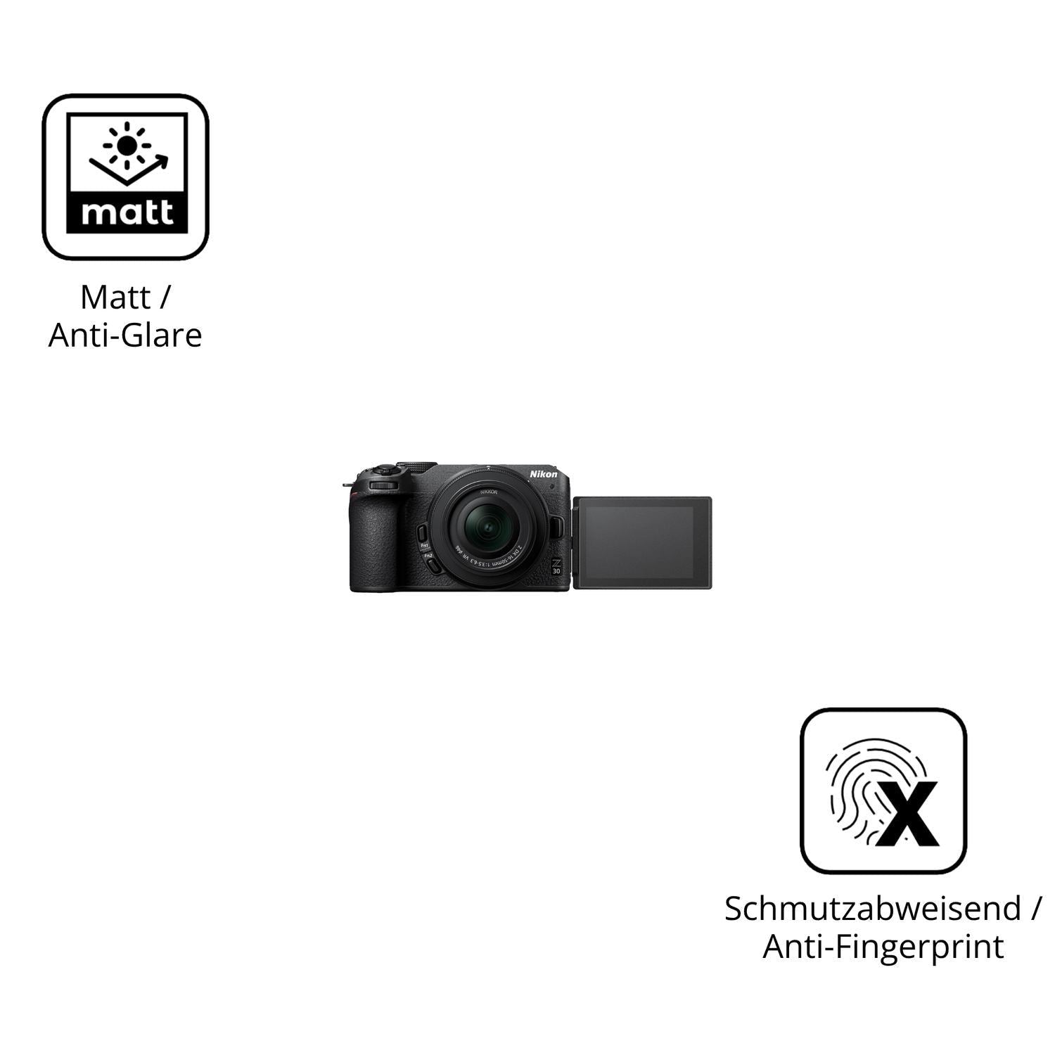 2x 9H Schutzfolie matt für Nikon Z30 Panzerfolie (5)