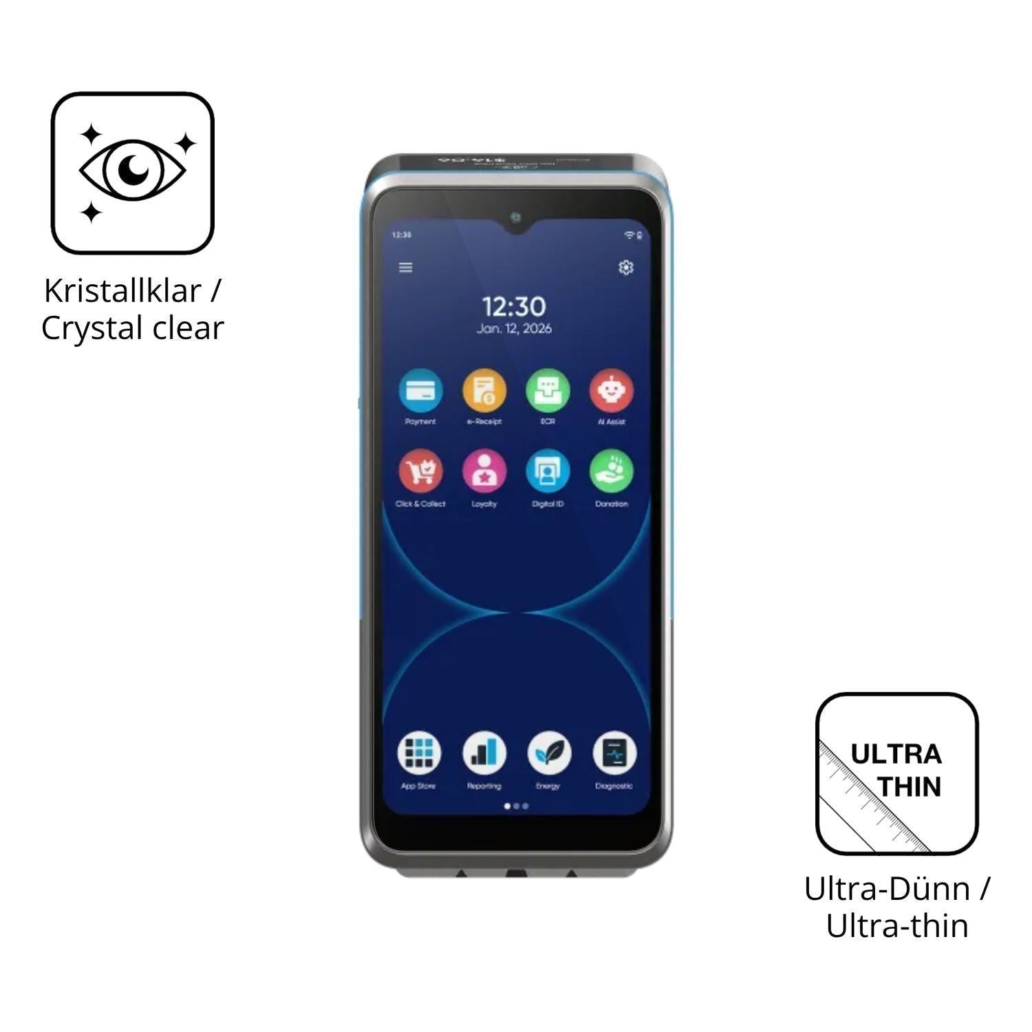 4x Schutzfolie klar für Ingenico Axium DX8 Display (5)