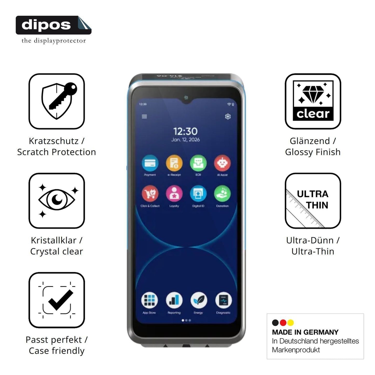 4x Schutzfolie klar für Ingenico Axium DX8 Display (7)
